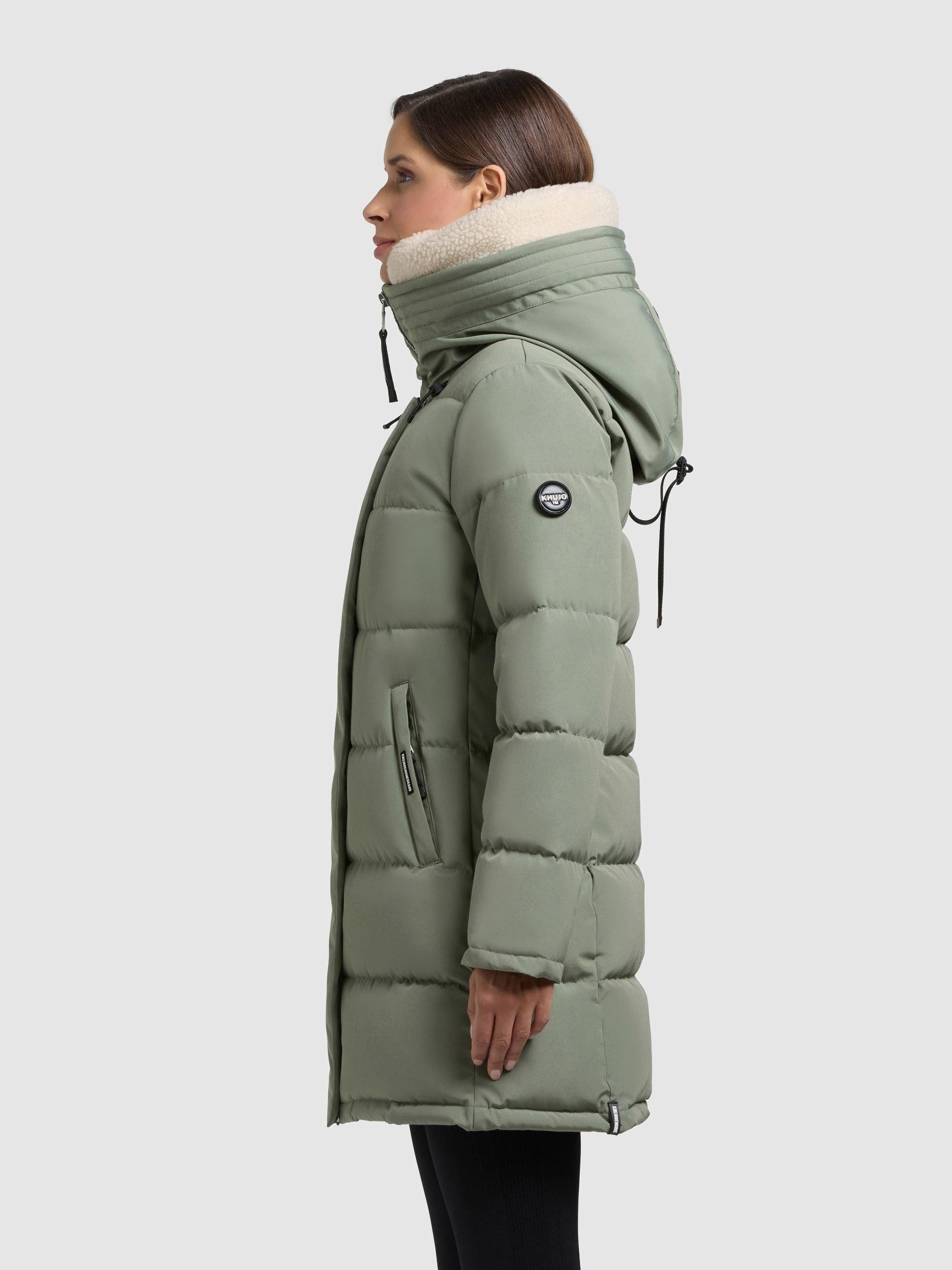 khujo Steppmantel Kelsi Langer Damen Mantel mit abnehmbarem Kunstfell-Besat günstig online kaufen