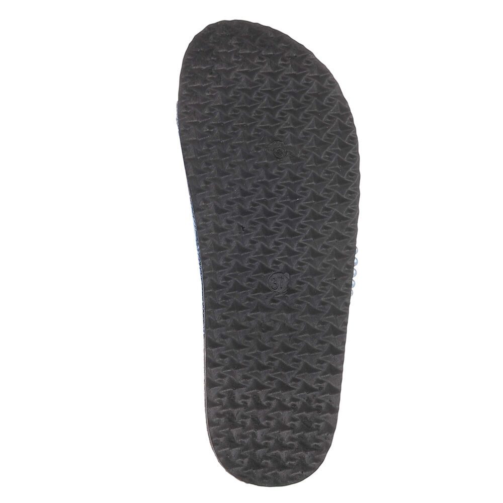 Ital-Design Damen Slides mit Schnallen und Perlenapplikation Pantolette (91971173) Flach Pantoletten in Schwarz – Bild 3 von 5