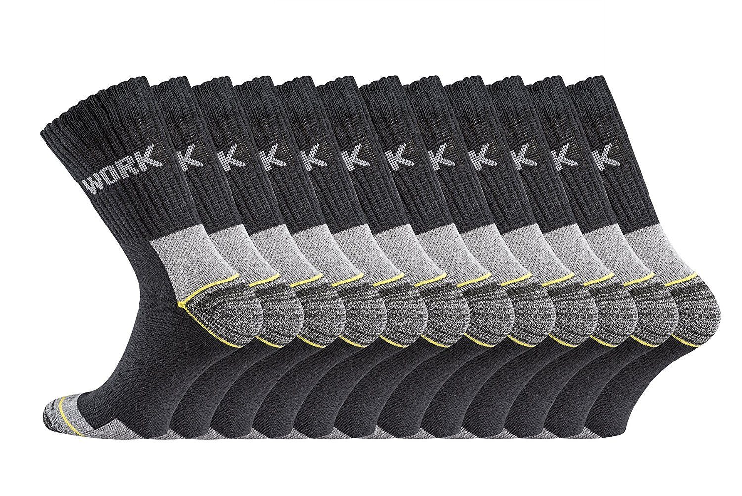 TippTexx 24 Arbeitssocken 12 Paar Arbeitssocken, Work-Socken, ANTI-LOCH-GARANTIE, normale Länge