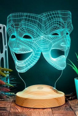 Geschenkelampe LED Nachttischlampe Die Socke und der Buskin 3D mehrfarbige Nachtlicht Schauspieler, Leuchte 7 Farben fest integriert, Geschenk für Berufseinstieg, Freunde, Kollege