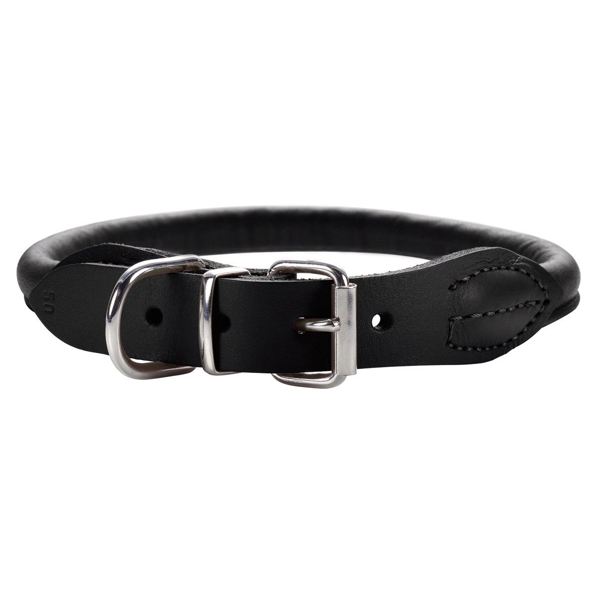 Hunter Tierbedarf Hunde-Halsband Halsband Round & Soft Elchleder schwarz