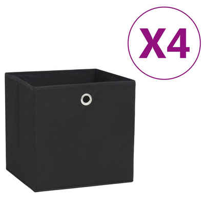 vidaXL Aufbewahrungsbox Aufbewahrungsboxen 4 Stk. Vliesstoff 28x28x28 cm Schwarz