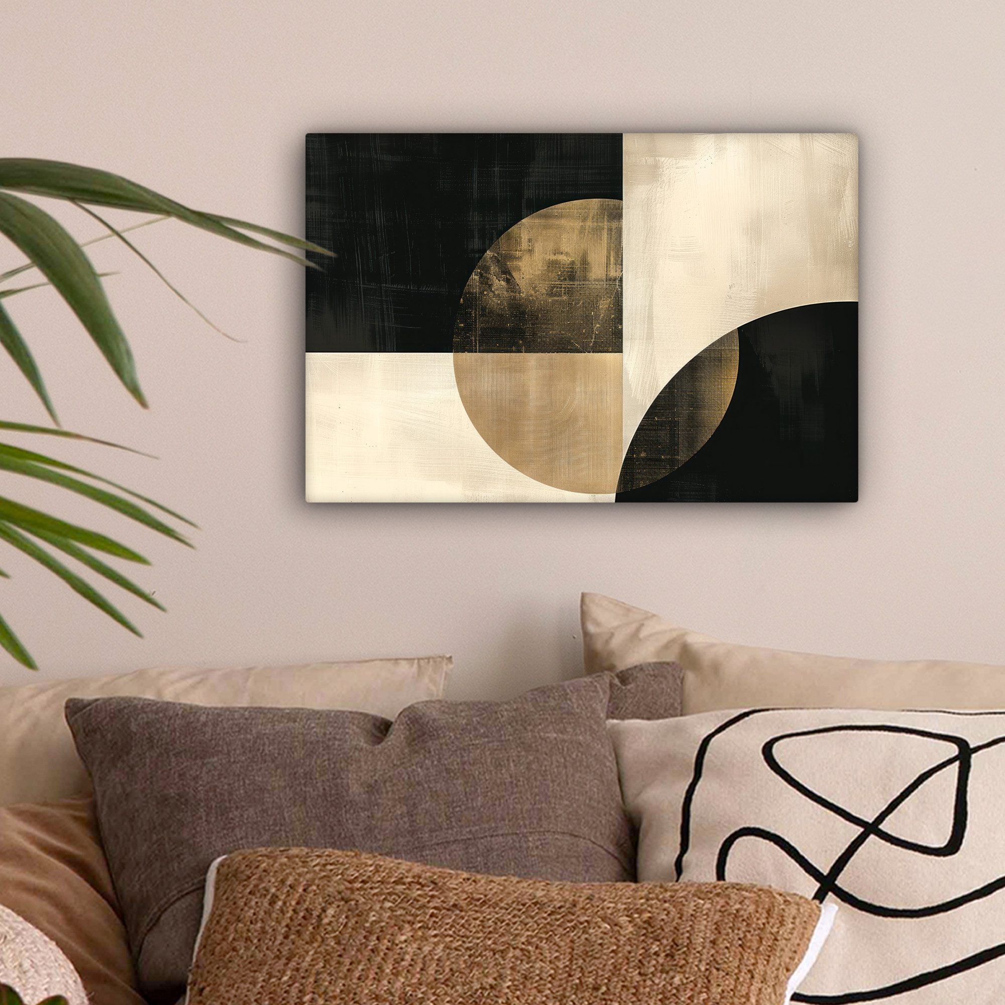 OneMillionCanvasses® Leinwandbild Abstrakt - Geometrische Formen - Schwarz günstig online kaufen