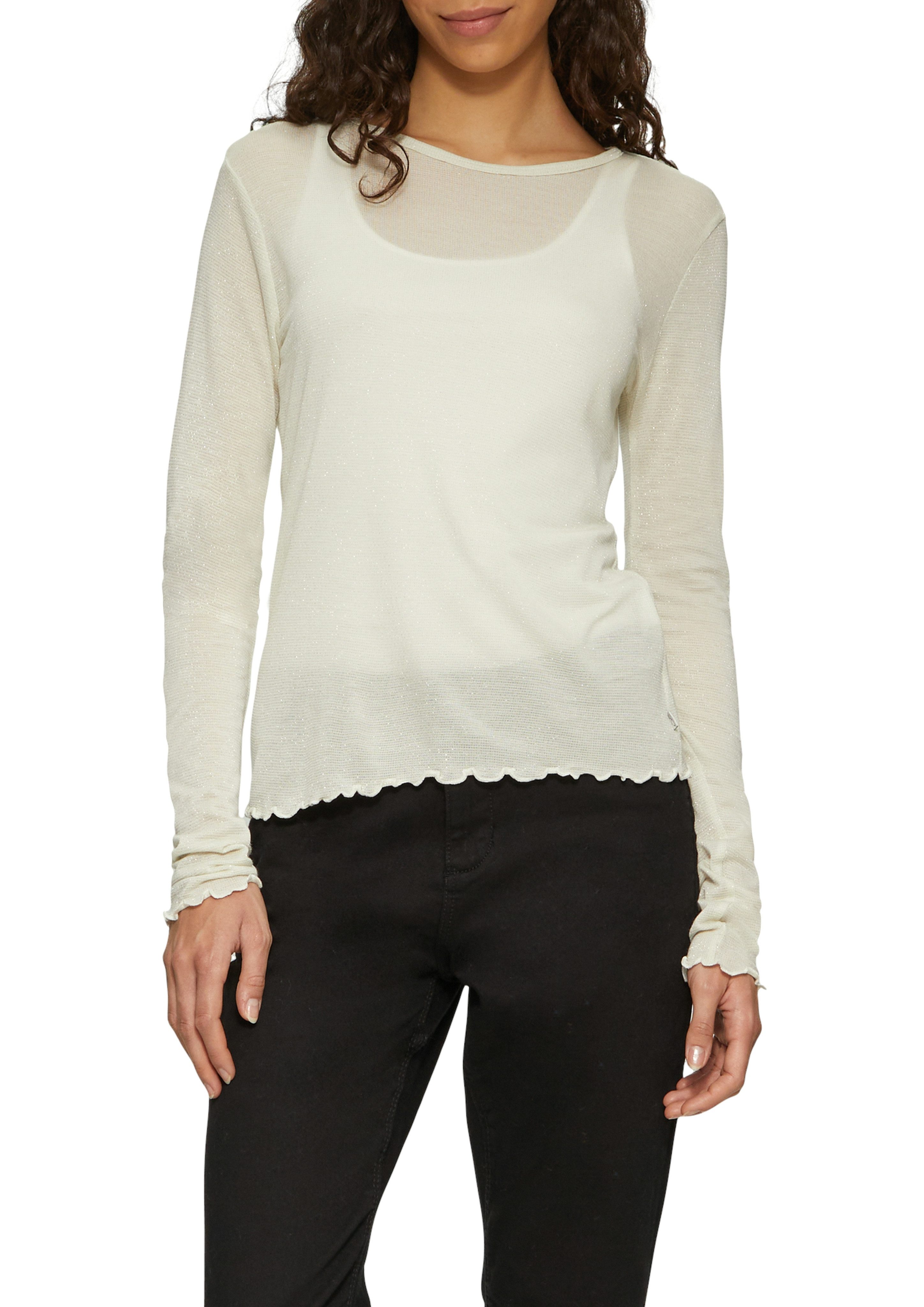 QS Longsleeve mit metallisierten Fasern günstig online kaufen