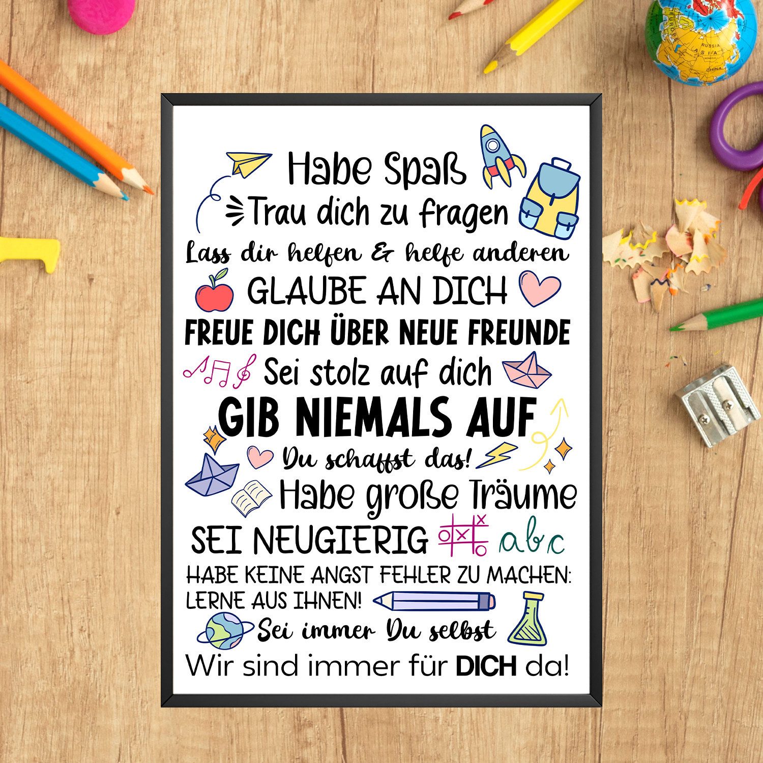 Tigerlino Poster Geschenk Schulanfang Affirmation Schultüte günstig online kaufen
