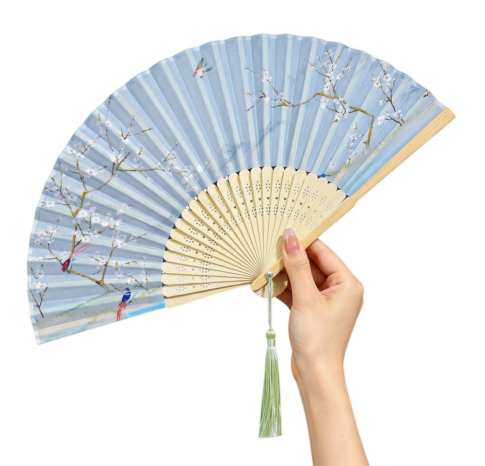 Bomiclss Handfächer Faltbare Fächer, Handfächer, Bambusfächer mit Quaste für Tanzen, (1-tlg), Cosplay, Hochzeit, Party, Requisiten-Dekoration