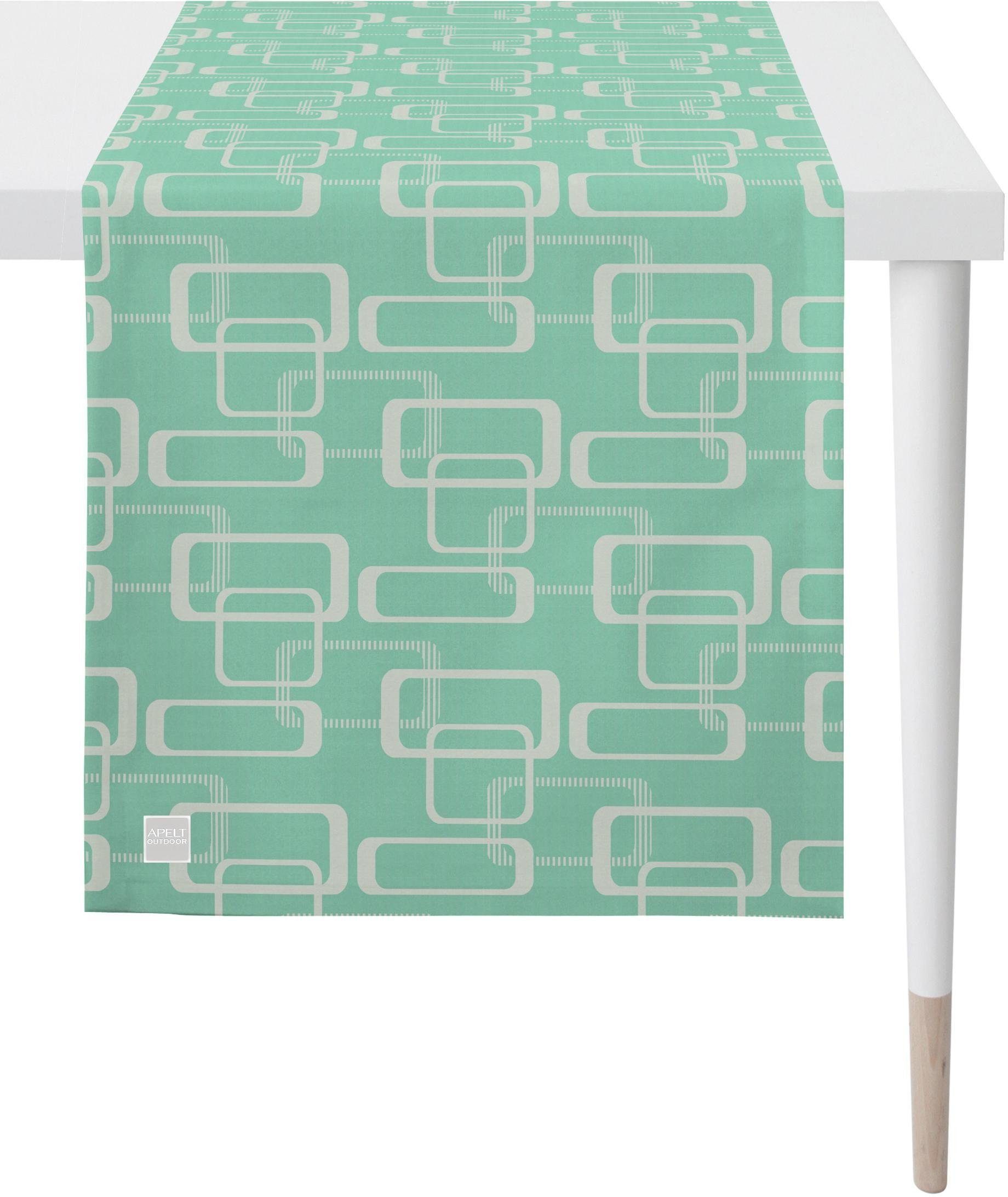 APELT Tischläufer 3966 Outdoor, Sommerdeko, Sommer (1-tlg), Jacquardgewebe mint/creme | Tischläufer