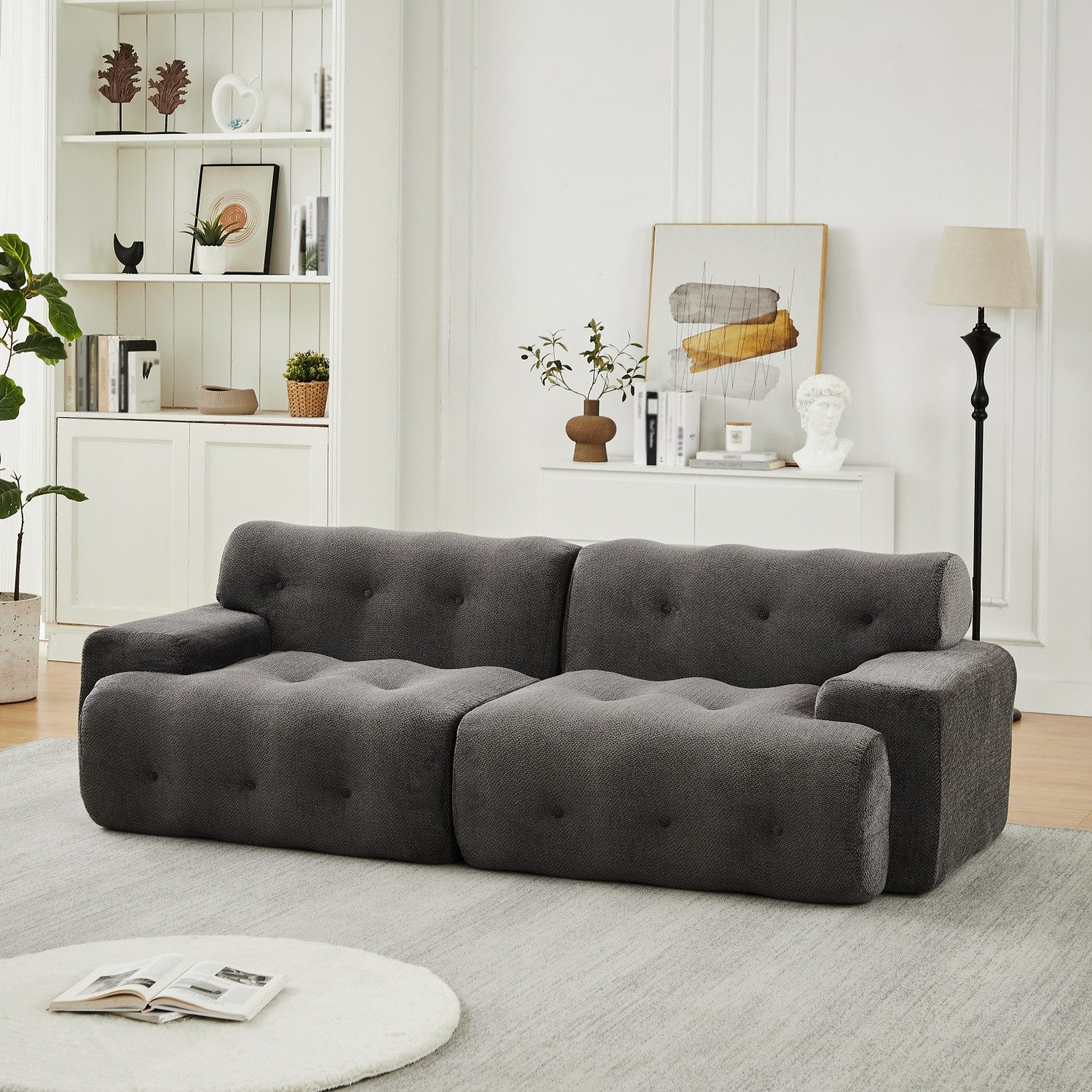 ANYSUN 2-Sitzer Loungesofa,Cloud Sofa, übergroßer Zweisitzer, Geschwungenes Sofa, Keine Montage erforderlich, für Wohnzimmer, Ruhezonen und Schlafzimmer