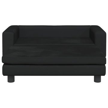 vidaXL Kindersofa Kindersofa mit Hocker Schwarz 100x50x30 cm Samt Kindercouch Kindermöbe