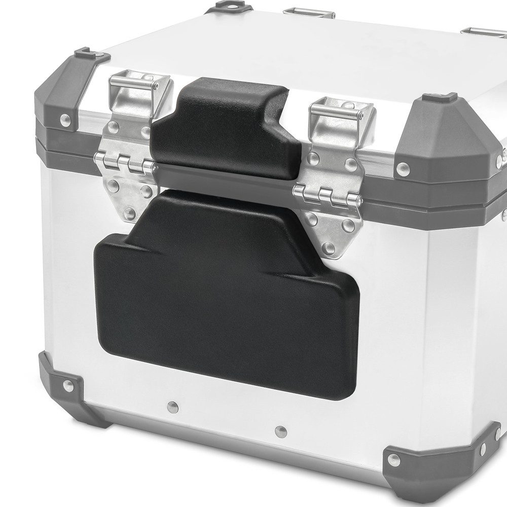Bagtecs Topcase Motorrad Alu Top Case # XB22 22 Liter silber + Rückenpolster Alu Topca