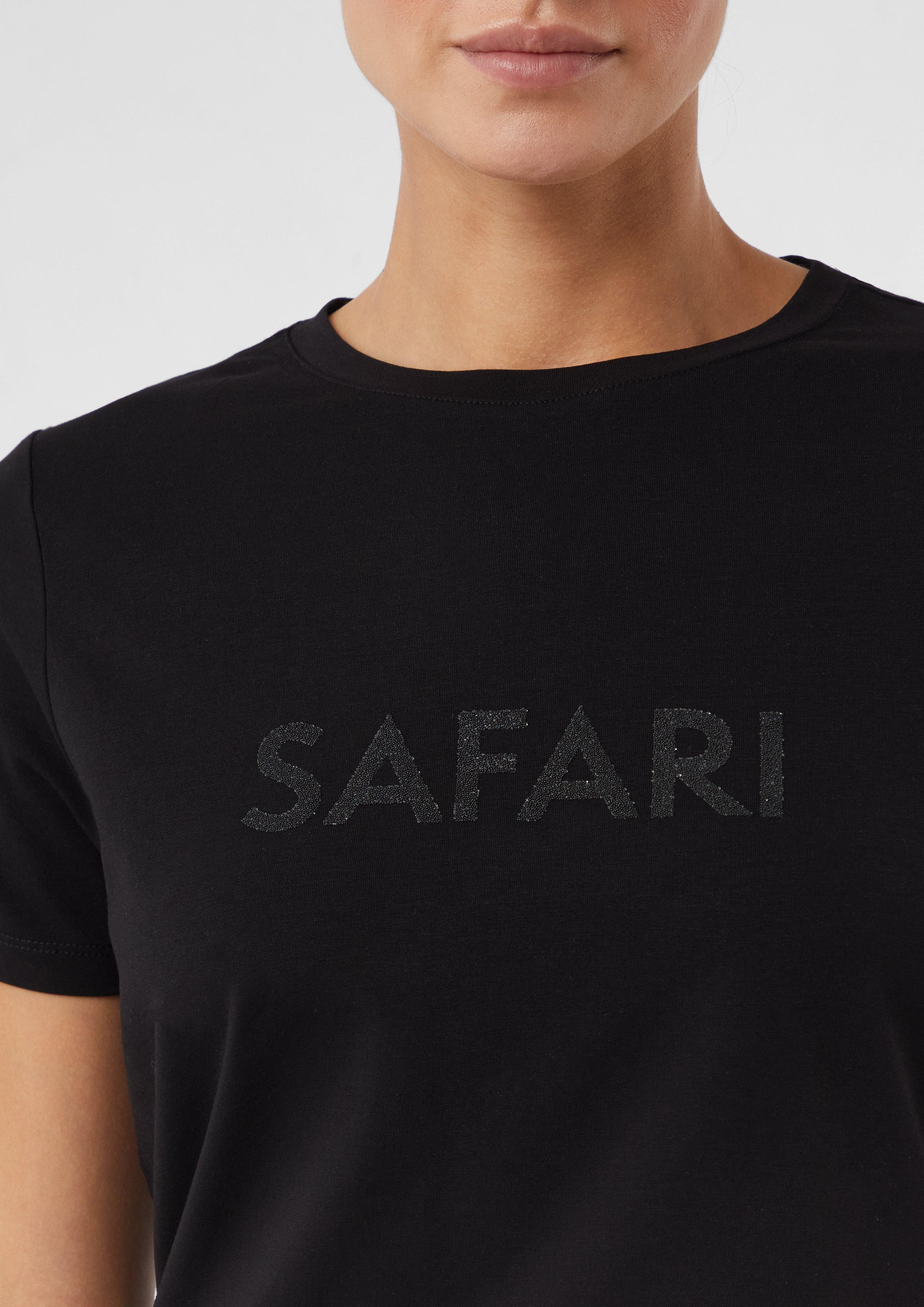 Comma Kurzarmshirt T-Shirt aus Baumwollmix mit günstig online kaufen