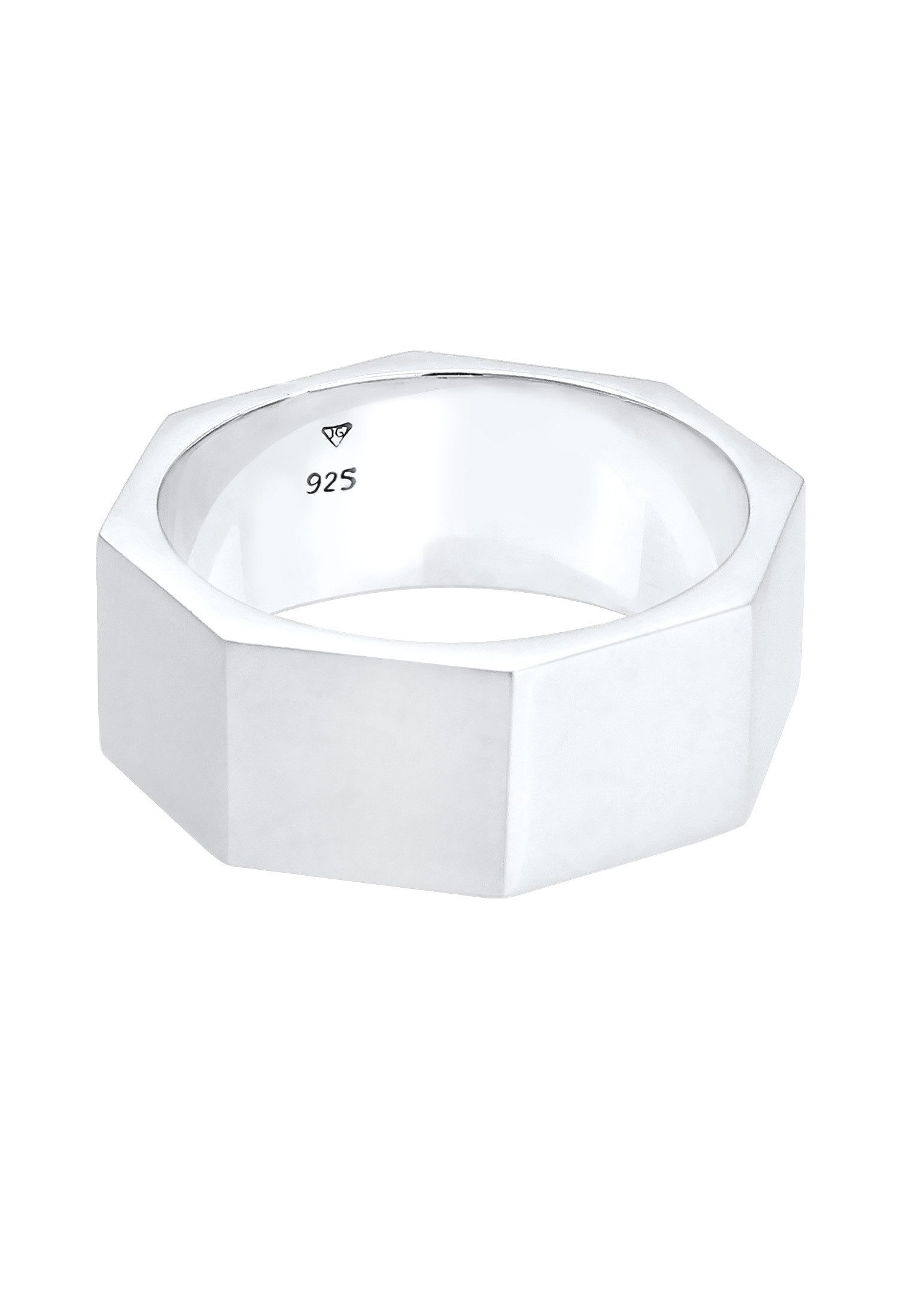Kuzzoi Silberring Herren Bandring Achteck Breit 925 Silber