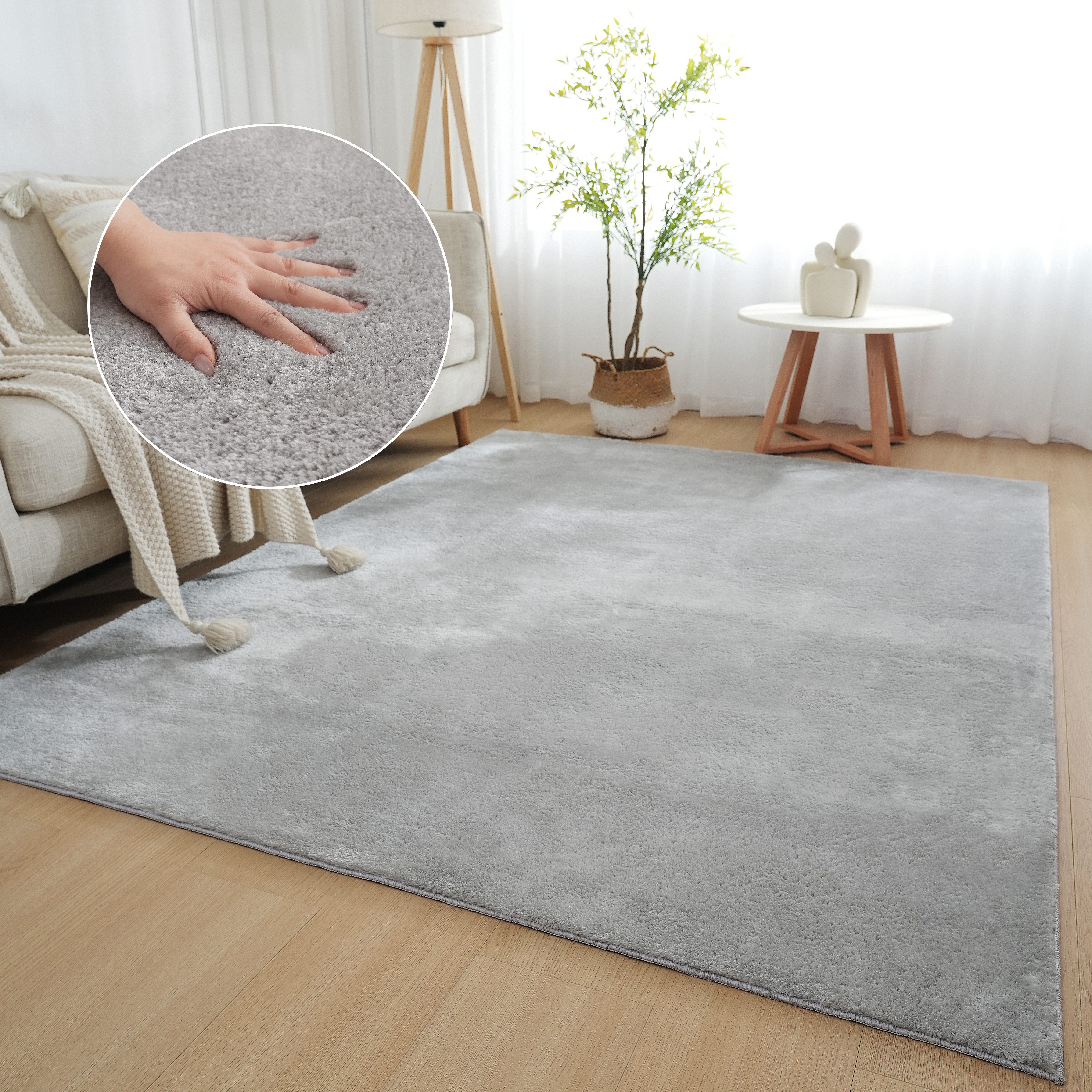 my home Teppich Cali, weich, modern, waschbar, rechteckig, Höhe: 16 mm, Uni günstig online kaufen