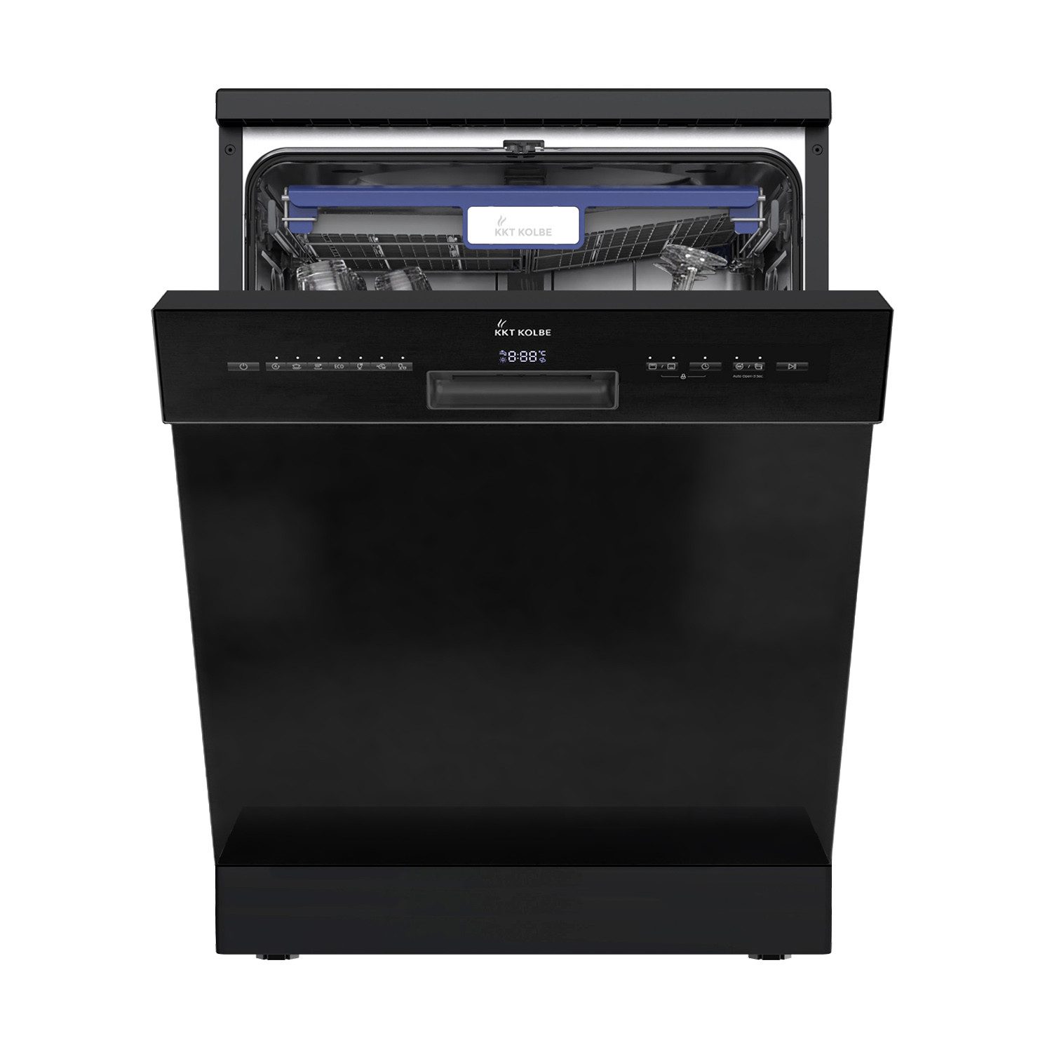 KKT KOLBE Standgeschirrspüler DW60FSS, 9,5 l, 14 Maßgedecke, 60cm / Schwarz / AquaStop / 7 Programme / 14 Maßgedecke