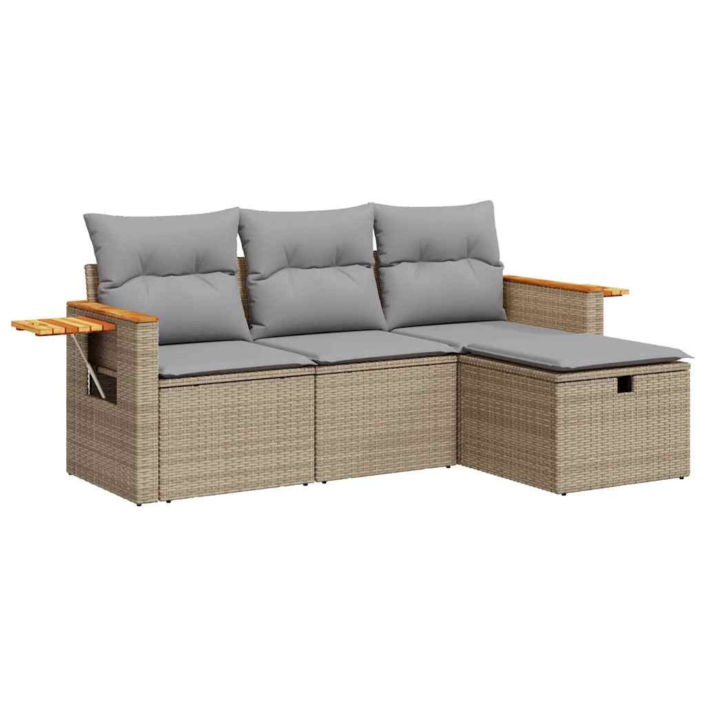 vidaXL Gartenlounge-Set 4-tlg. Garten-Sofagarnitur mit Kissen günstig online kaufen