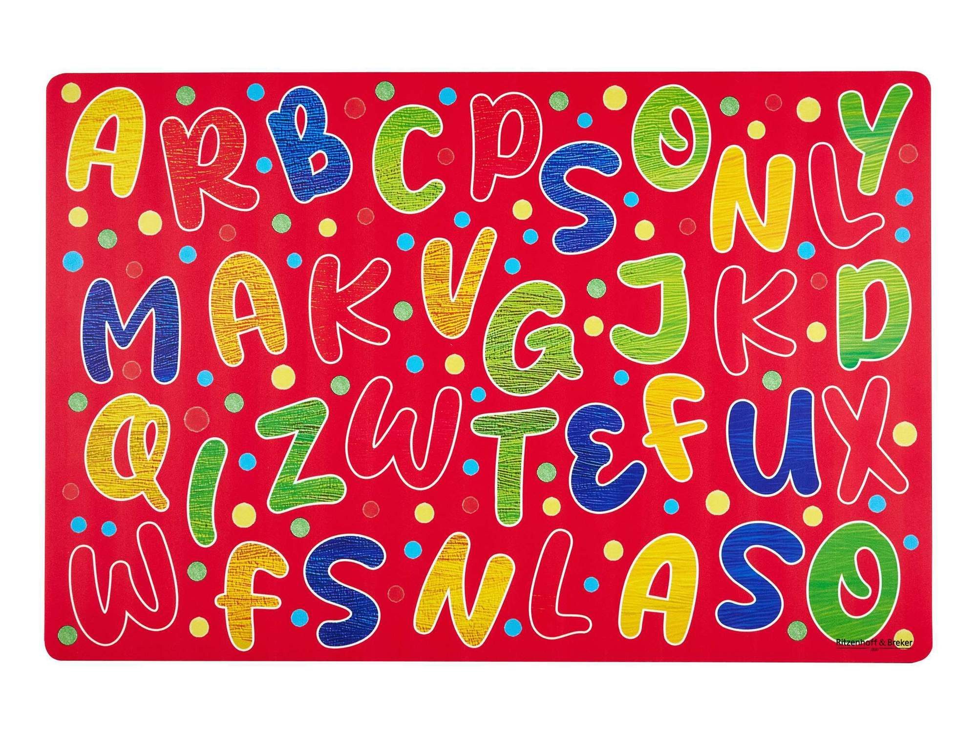 Ritzenhoff & Breker Platzset Kindertischset Schule Buchstaben 45 x 30 cm, (1-St), Rutschfest und abwischbar