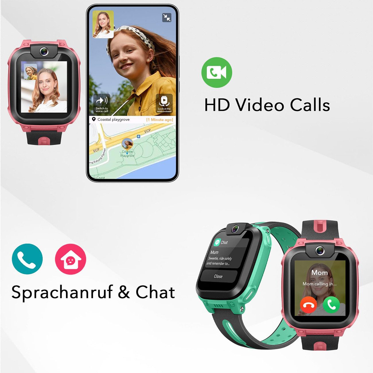 imoo Z1 Smartwatch, Wi-Fi, Bluetooth, 4G, 240x240 IPS LCD Display