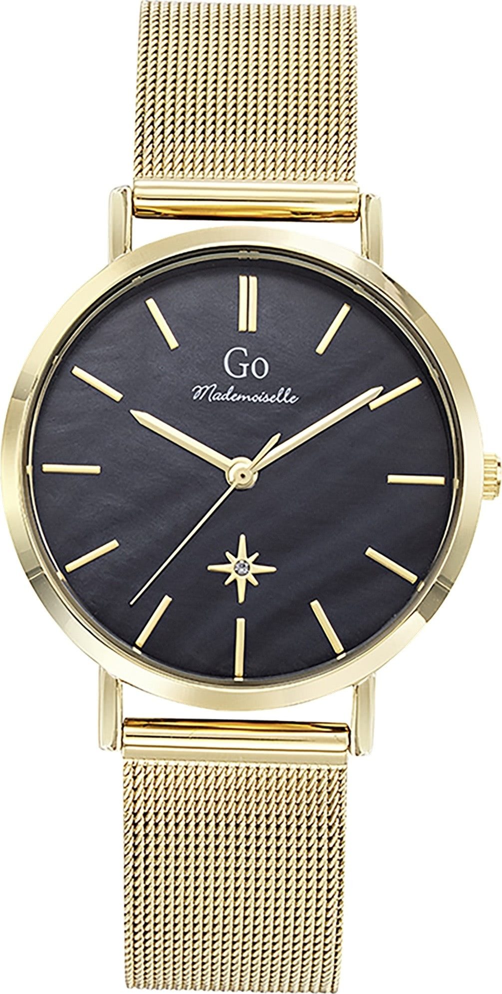 Girl Only Quarzuhr Girl Only GO Damen Armbanduhr, (Analoguhr), Damenuhr GO gold, mittel (ca. 34mm) Edelstahlarmband, Fashion-Style