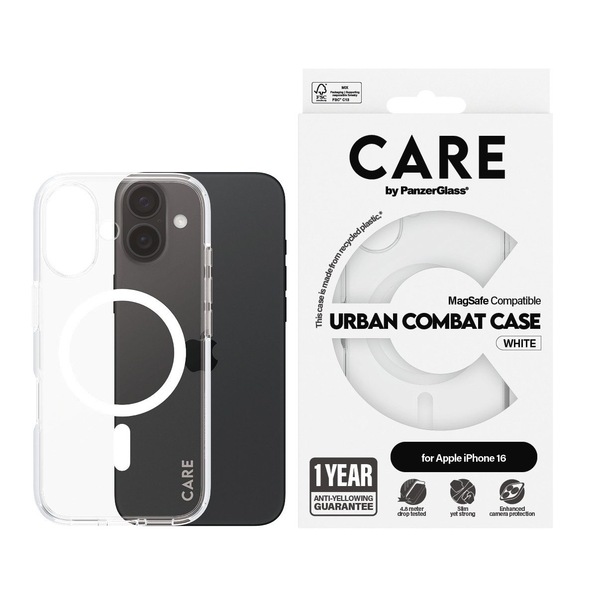 CARE by PanzerGlass Handyhülle Urban Combat Case mit MagSafe für Apple iPhone 16, Backcover, Schutzhülle, Handyschutzhülle, Case, Schutzcase, stoßfest