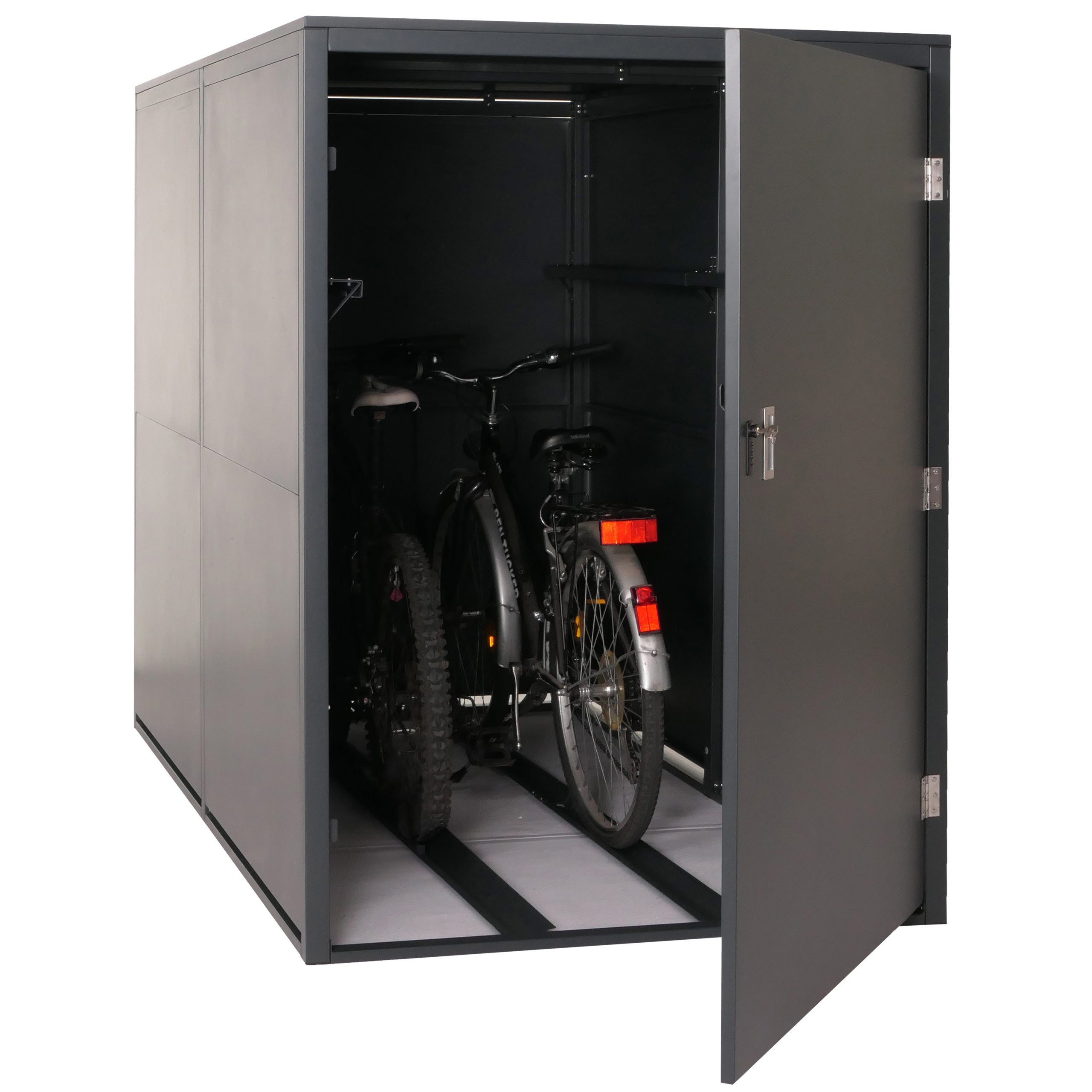PROREGAL® Fahrradbox Fahrradgarage, verschiedenen Ausführungen, abschließbar, stabil, robust, abschließbar und flexibel montierbar