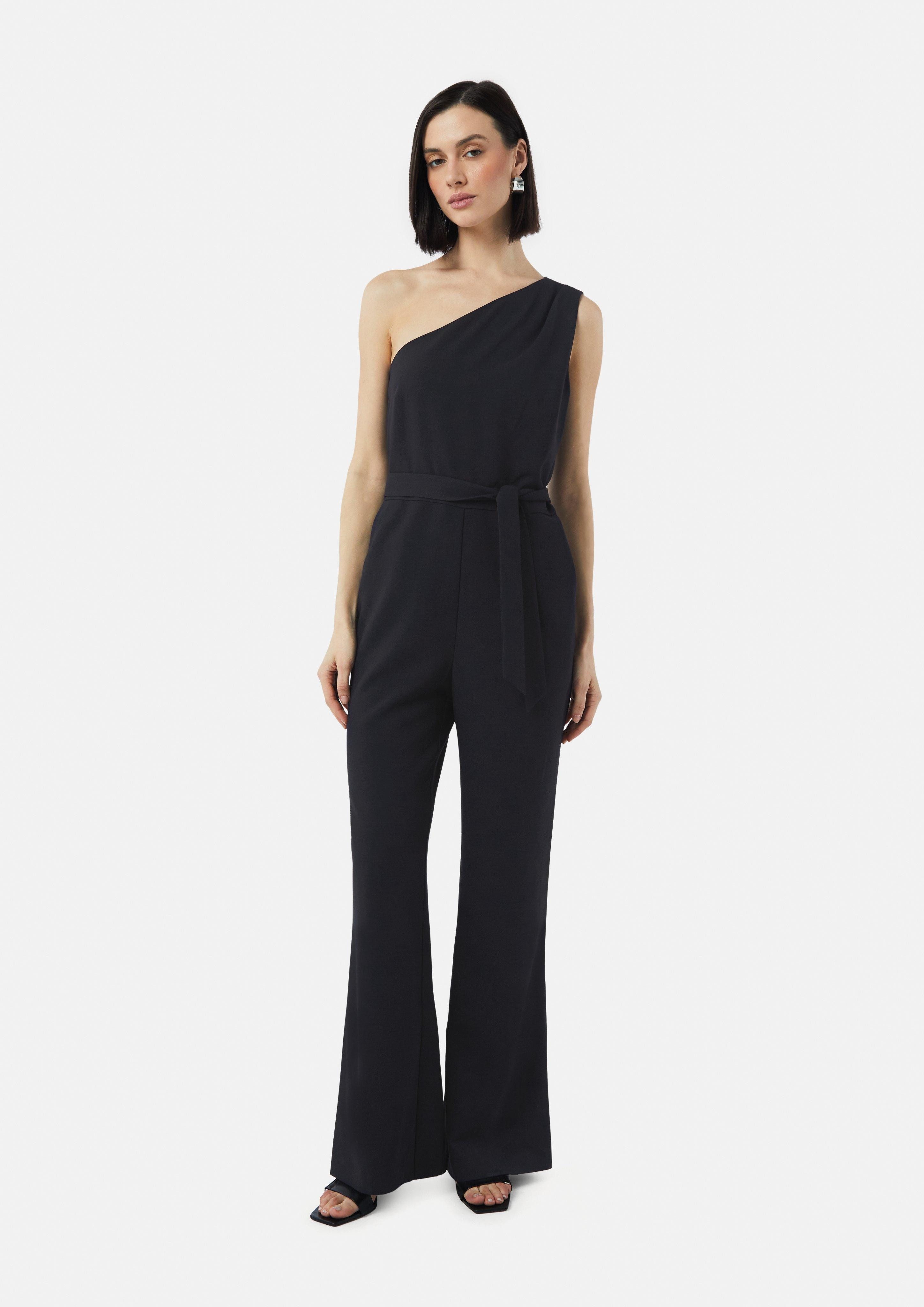 Comma Overall Festiver Oneshoulder-Overall aus Crêpe günstig online kaufen