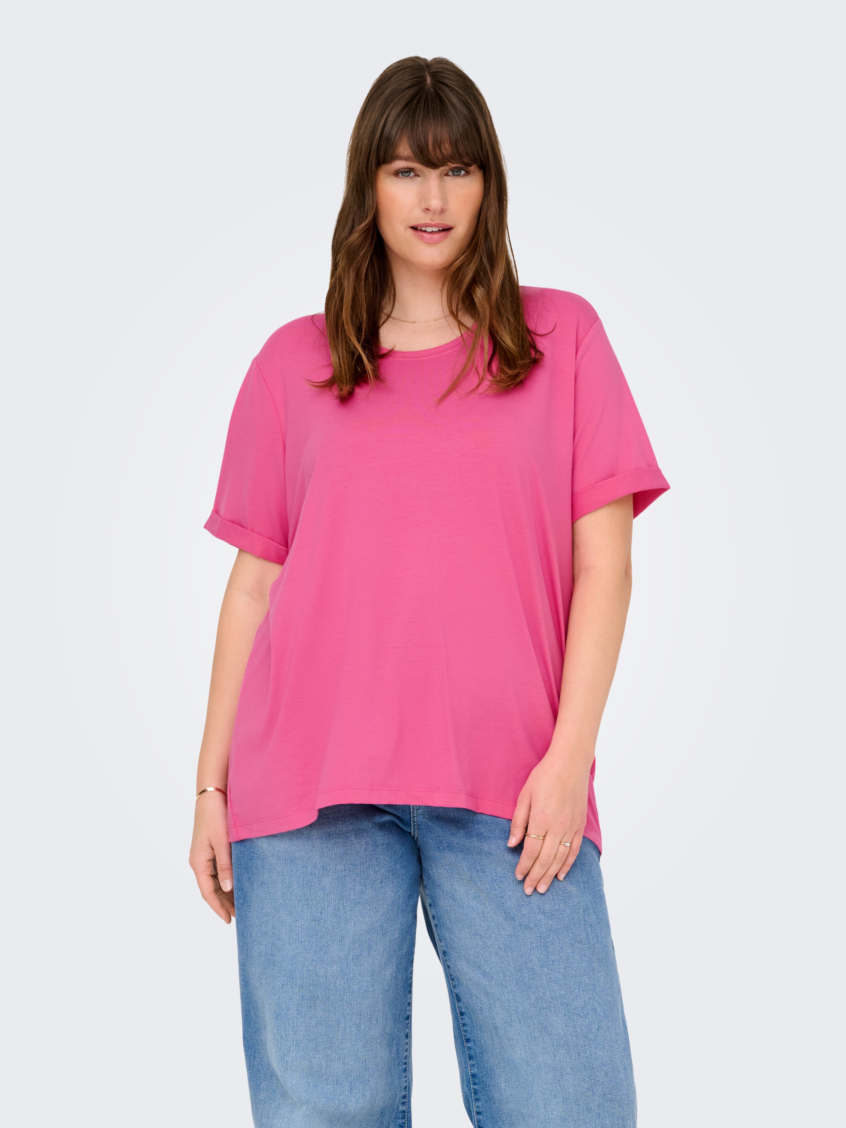 ONLY CARMAKOMA Kurzarmshirt CARMOSTER S/S FOLD günstig online kaufen
