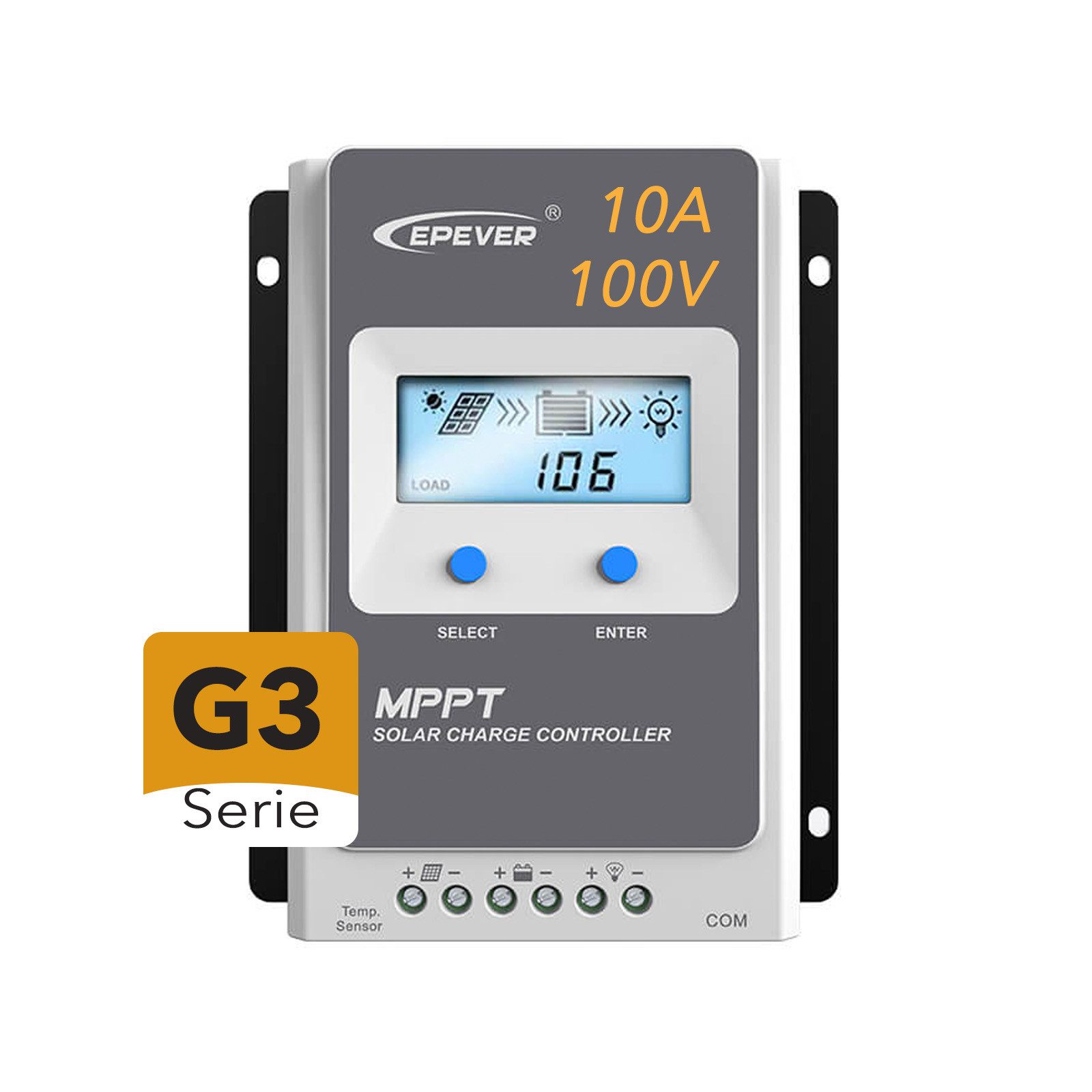 enjoy solar Солнечный контроллер заряда EPEVER® MPPT Trace 1210AN/2210AN/3210AN/4210AN, 10A-40A, 12V/24VDC, Standard Modbus Kommunikationsprotokoll mit RS485 Schnittstelle