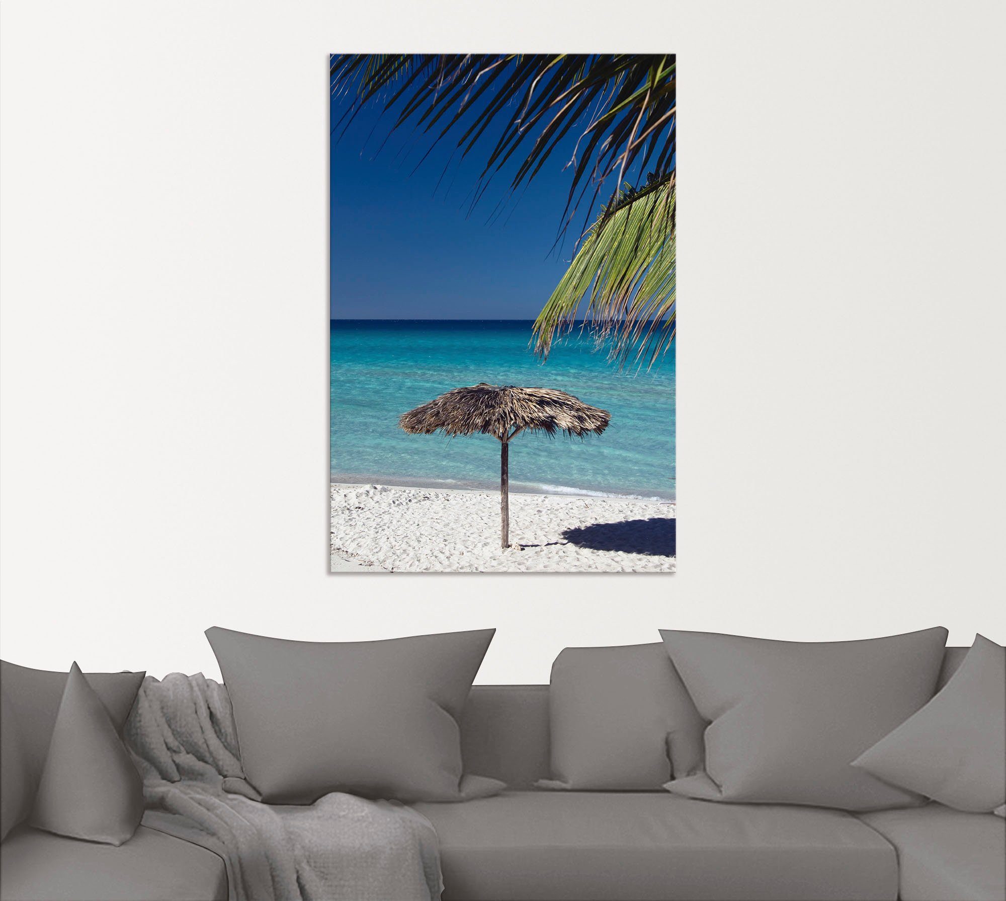 Poster in Wandbild Artland St), Leinwandbild, Amerika Sonnenschirm als Wandaufkleber Strand, oder (1 Größen am Alubild, versch.