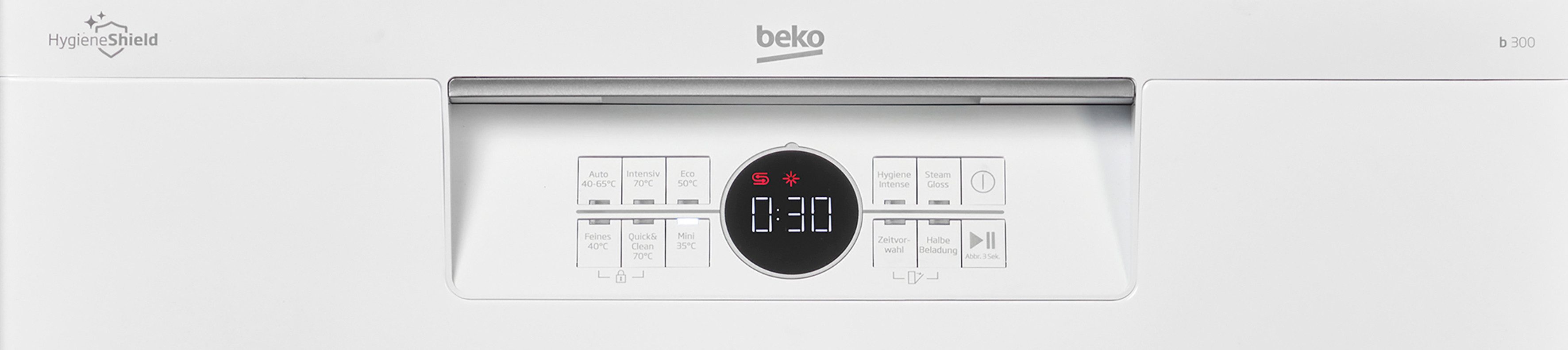 BEKO Standgeschirrspüler BDFN26430W 7694801677, 14 Maßgedecke, SteamGloss – Glänzende Gläser dank optimierter Trocknung – Bild 4 von 5