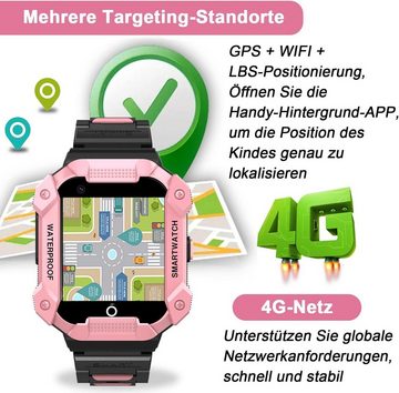 PTHTECHUS GPS WIFI Smartwatch Telefon, Kinder HD Touchscreen Handy Smartwatch (1,44 Zoll, iOS, Android), mit Anti-Verlorener GPS W-lan LBS Ortung Tracker, MP3, Videoanruf, SOS