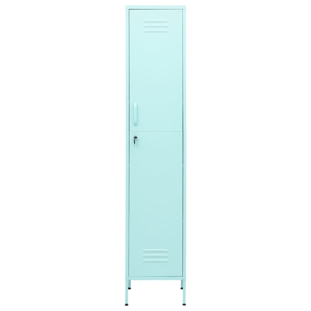 furnicato Kleiderschrank Schließfachschrank aus Stahl 35 x 46 x 180 cm in Minzgrün