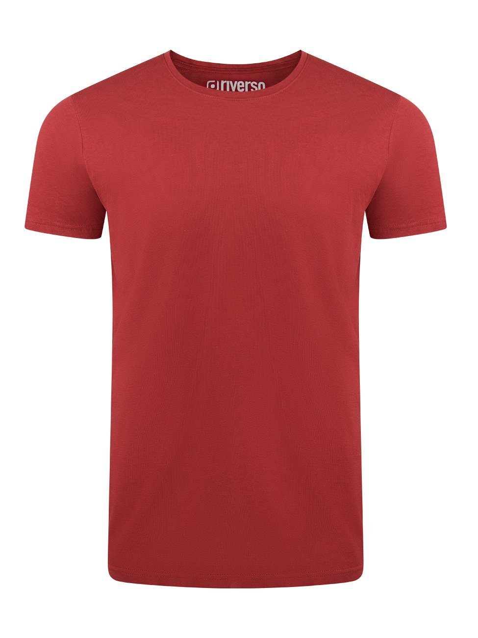 riverso T-Shirt RIVAaron O-Neck (1-tlg) aus 100% Baumwolle Dark Red (15400)