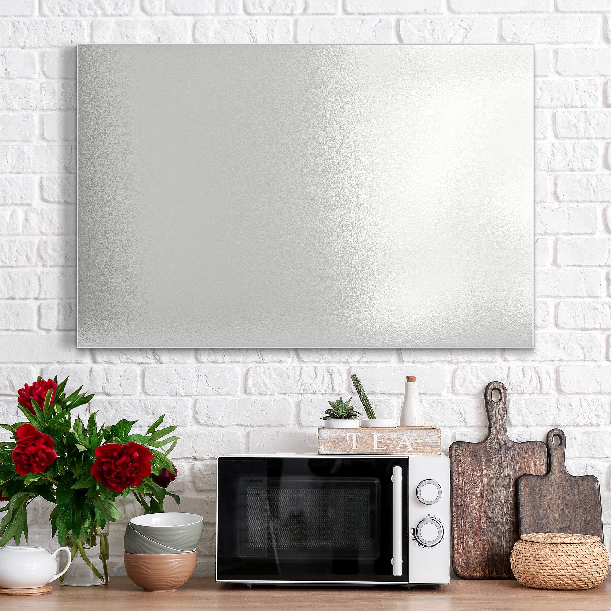 DEQORI Magnettafel 'Unifarben - Hellgrau', Metall Whiteboard für alle Magnete, Magnetboard magnetisch