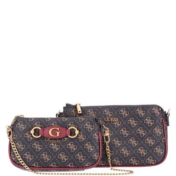 Guess Umhängetasche GUESS Damen Schultertasche Izzy Brown/Merlot (Stück, Stück)