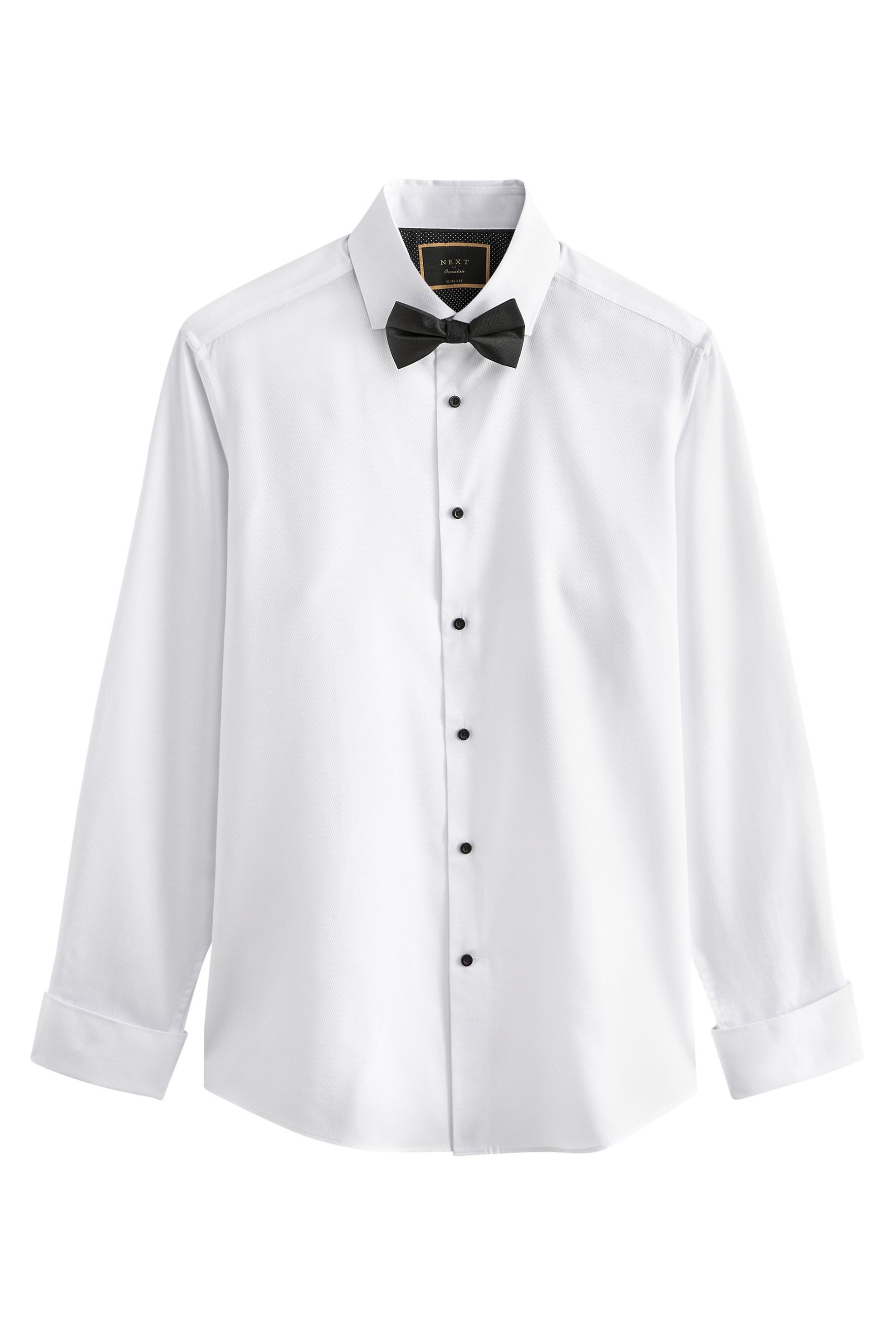 Langarmhemd Slim Fit Hemd mit Sportmanschetten und Fliege