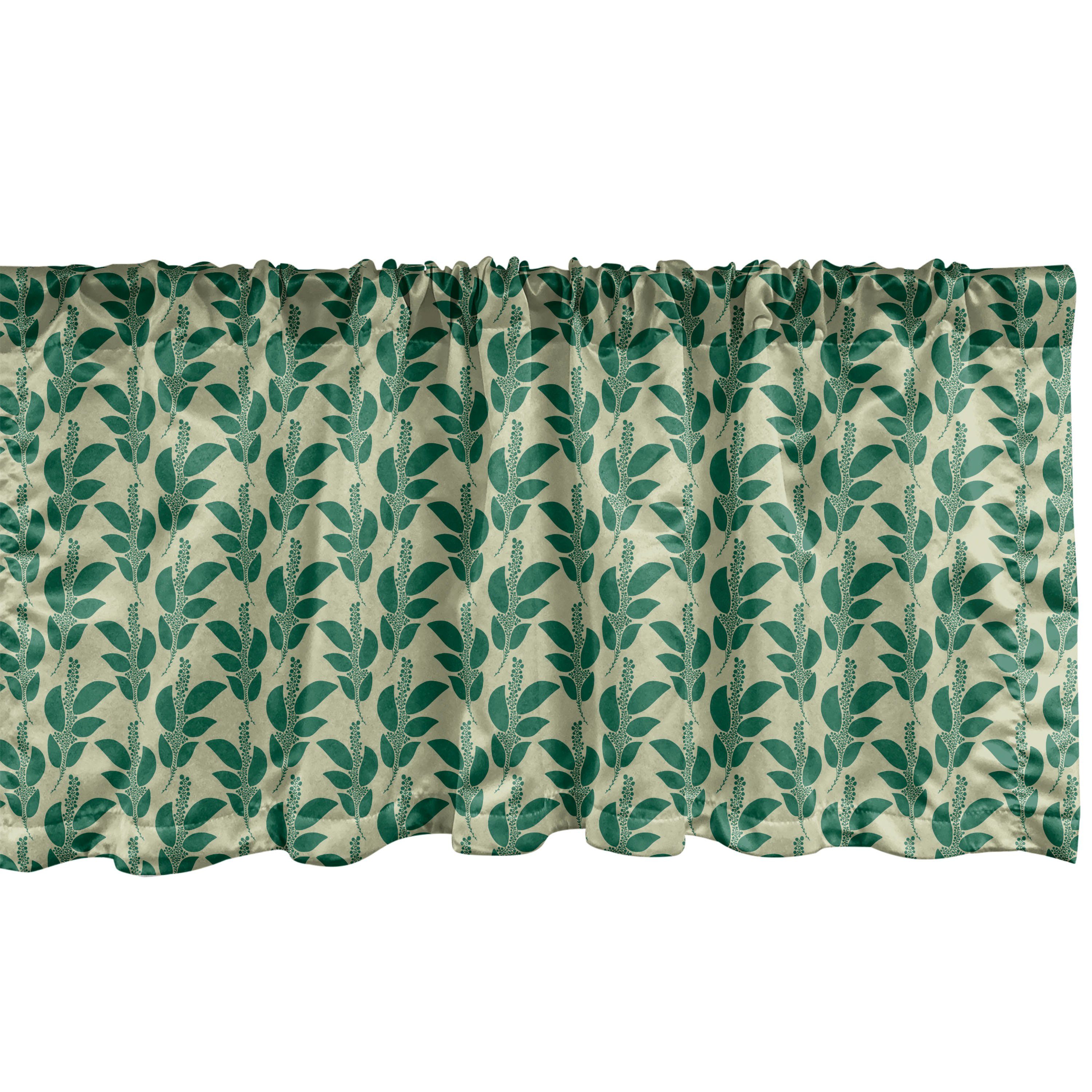 Scheibengardine Vorhang Volant für Küche Schlafzimmer Dekor mit Stangentasche, Abakuhaus, Microfaser, Garten-Kunst Tropical Blattpflanze