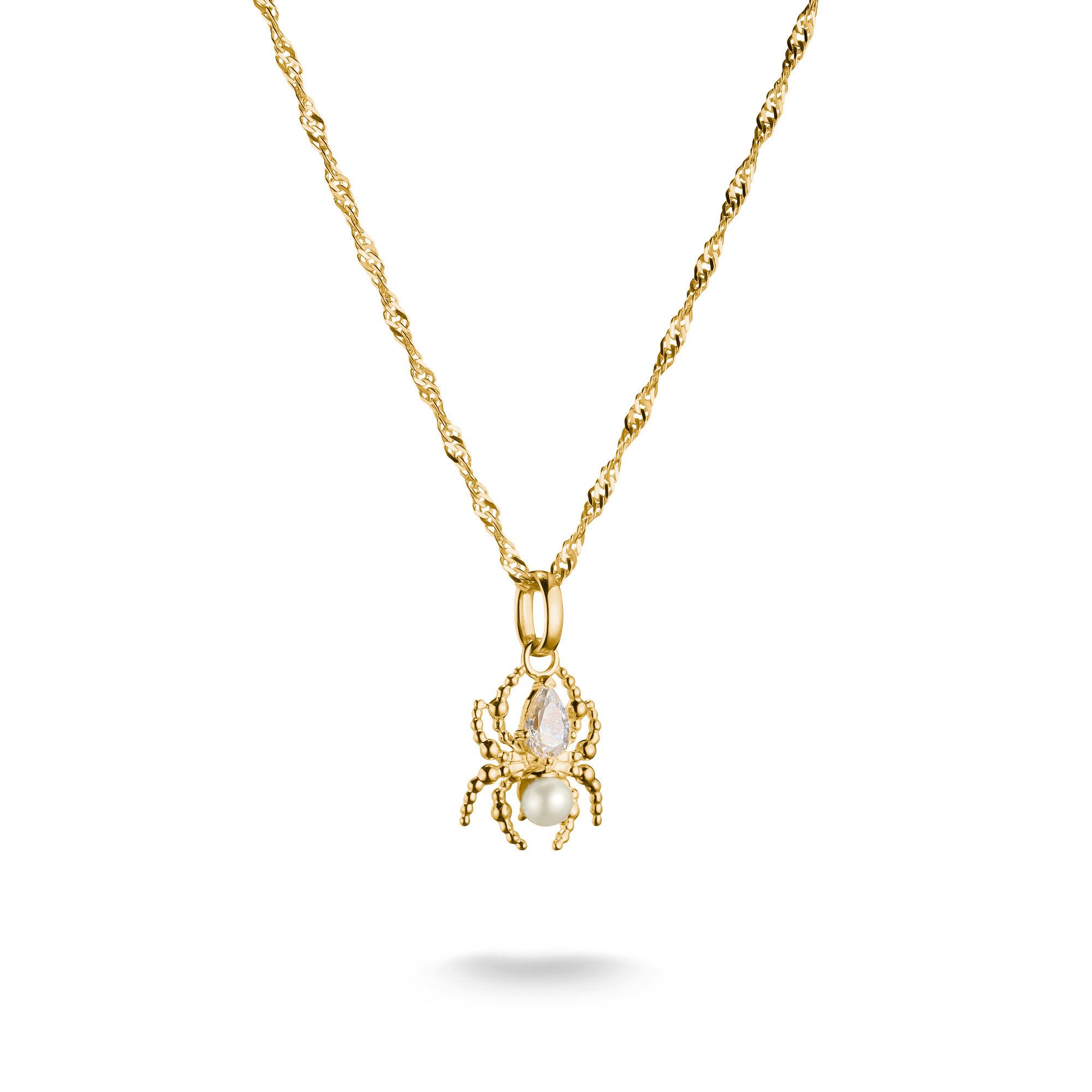 Kette mit Anhänger True Romance Halskette Spinnen-Design goldfarben