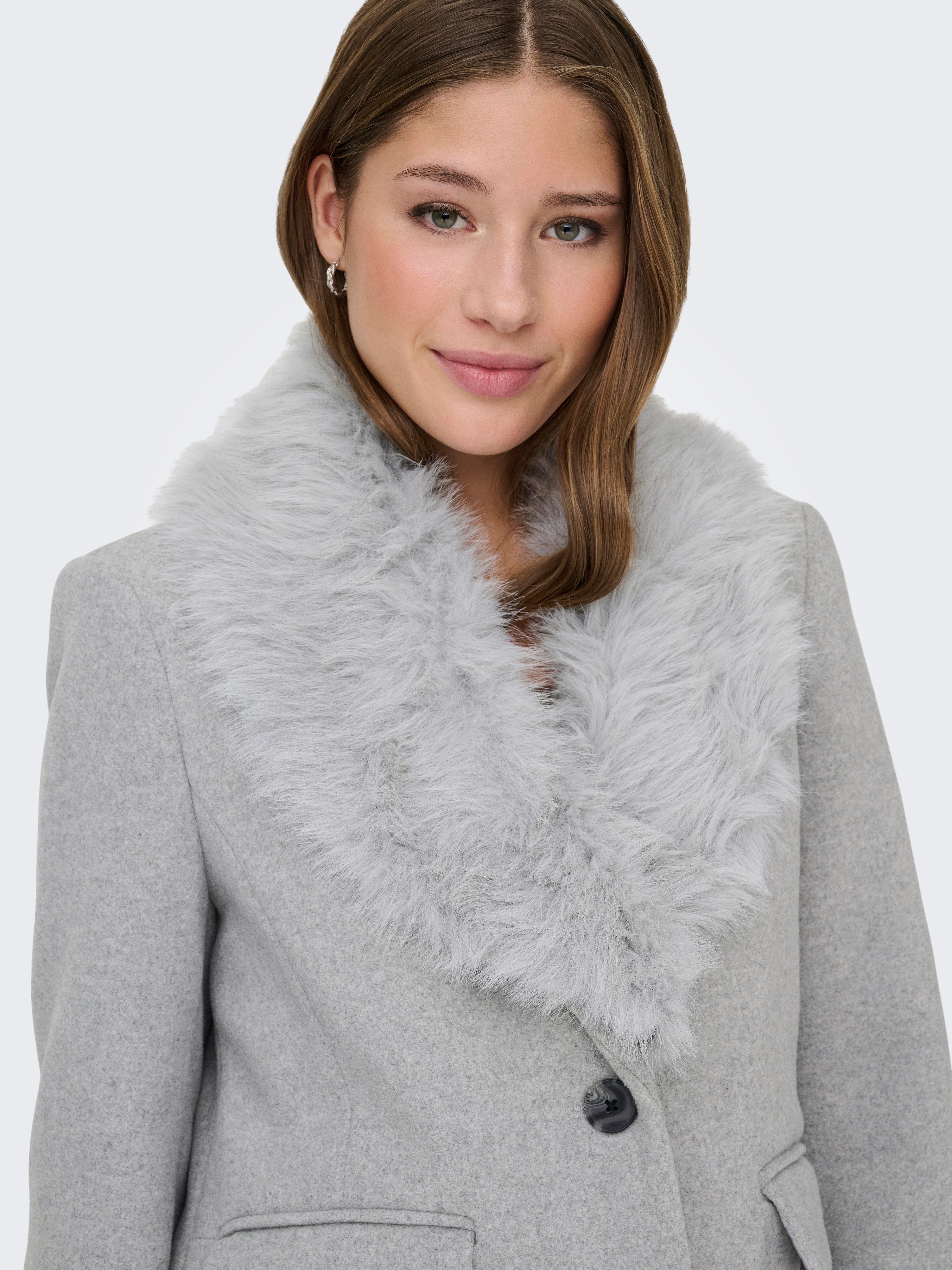 ONLY Langmantel ONLANNIE LIFE FUR COLLAR COAT CC OTW günstig online kaufen