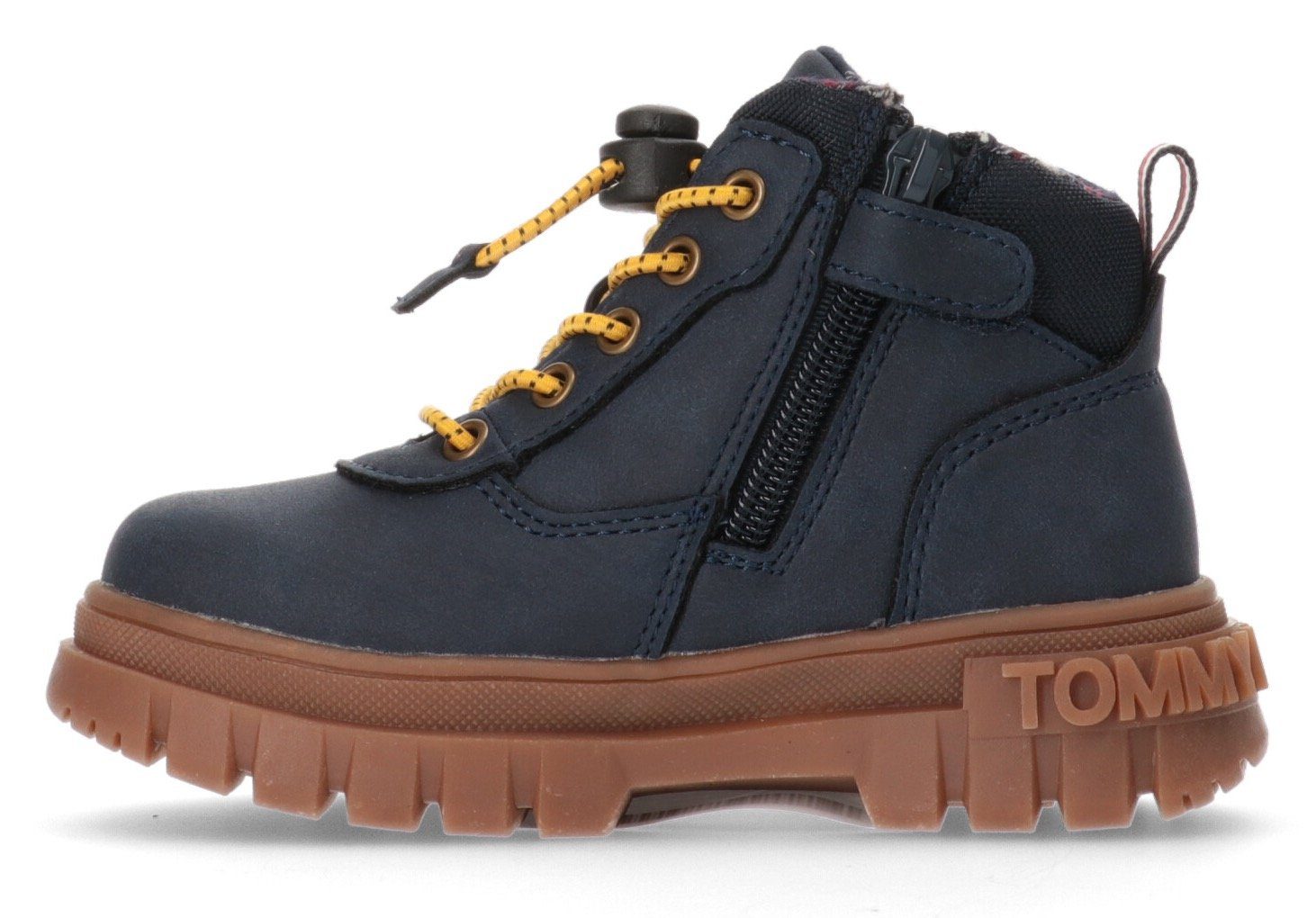 Hilfiger OCHRE/BLACK Winterboots BOOTIE Tommy LACE-UP mit Schnellverschluss navy