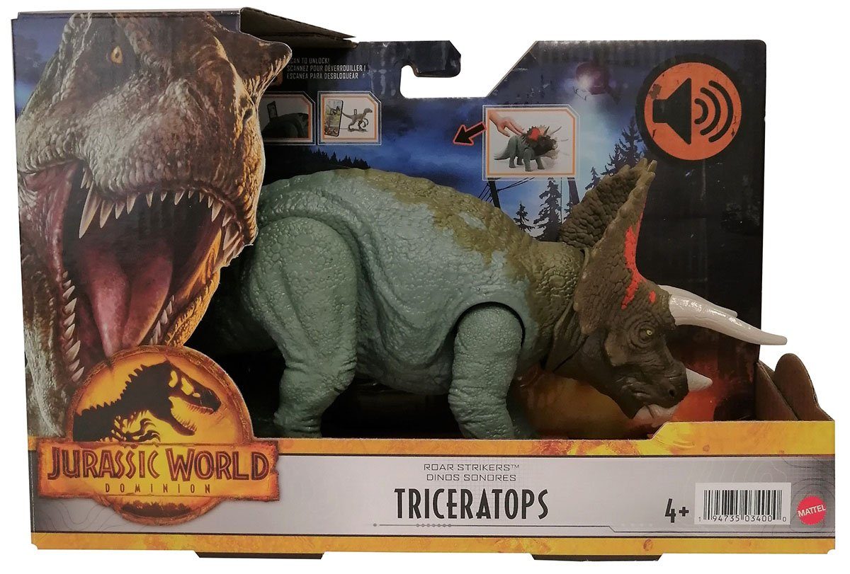 Mattel® Actionfigur Mattel HDX40 Jurassic World Dominion Triceratops Brüllattacke Urzeitmo