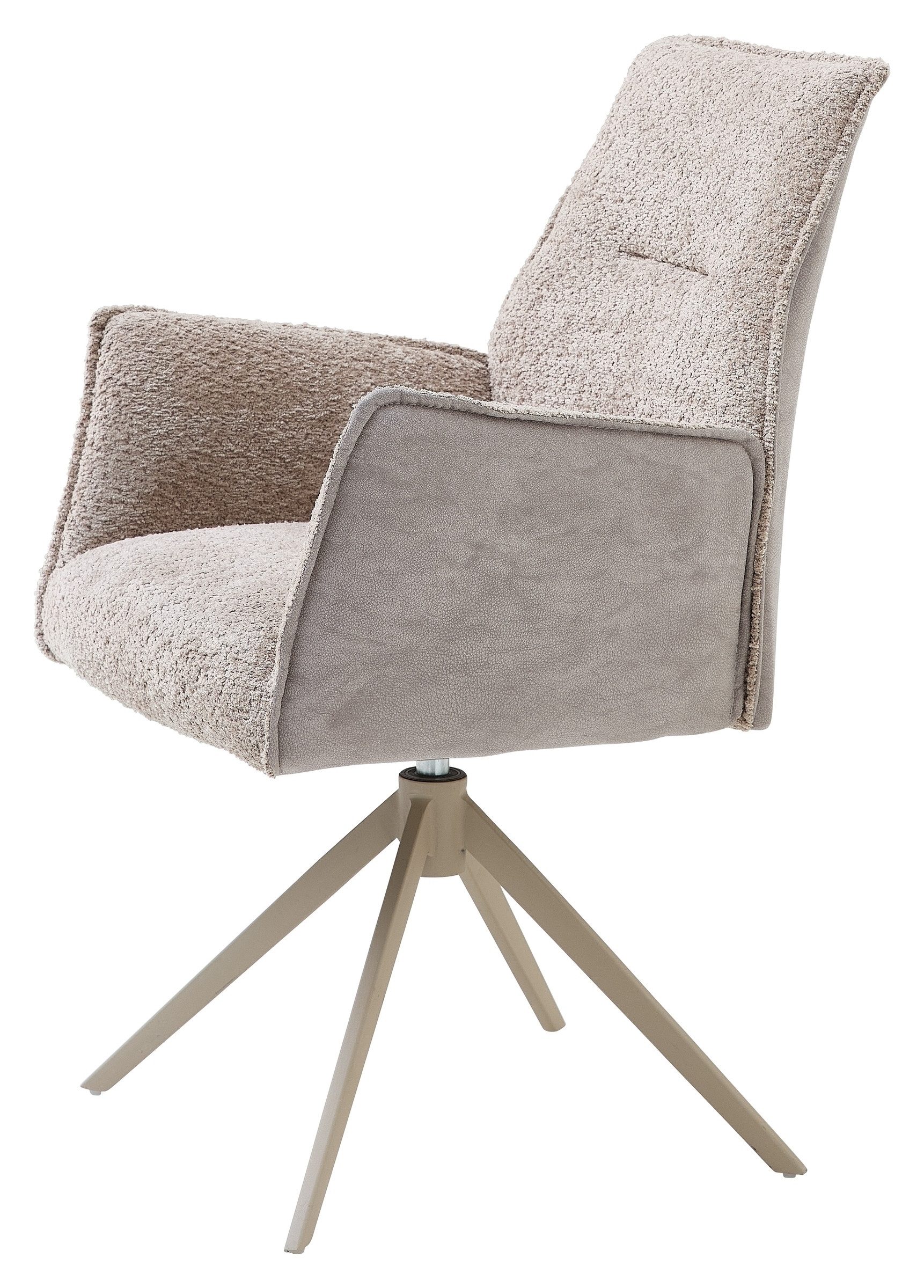 freiraum Armlehnstuhl Kayla (2er Set), (2er Set) drehbar, Bouclestoffbezug taupe, beige - 62x60x92 (BxHxT)