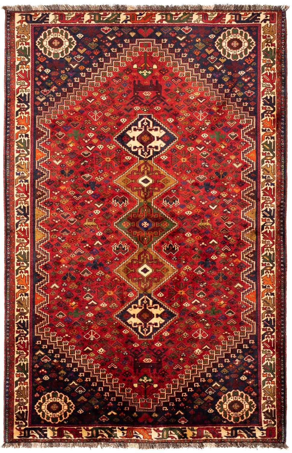 Shiraz Medaillon cm, 1 Höhe: x mit rechteckig, 155 Wollteppich Zertifikat 260 morgenland, Unikat mm,