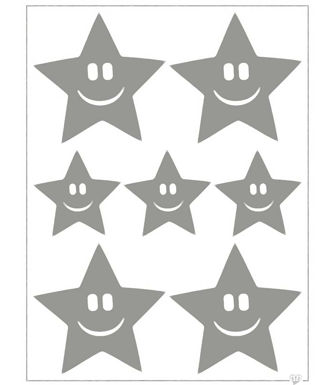 maDDma Patchies Applikation Reflektierende Aufbügler Bügelbild Motivauswahl, Kunststoff, Smiley Sterne
