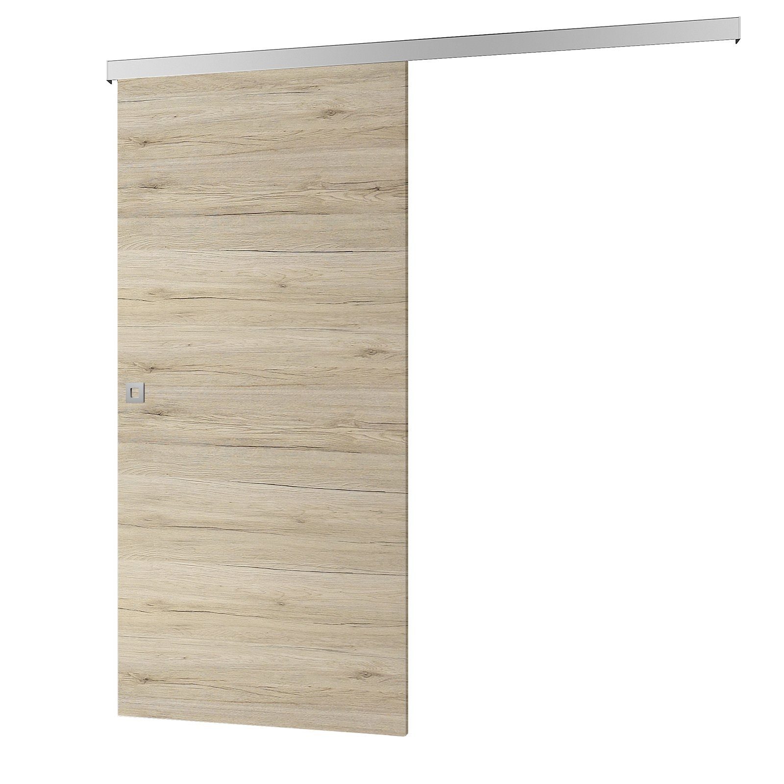 inova wohnen Schiebetür Holz Eiche San Remo 88 x 203,5 cm, Komplett Set mit Schienensystem