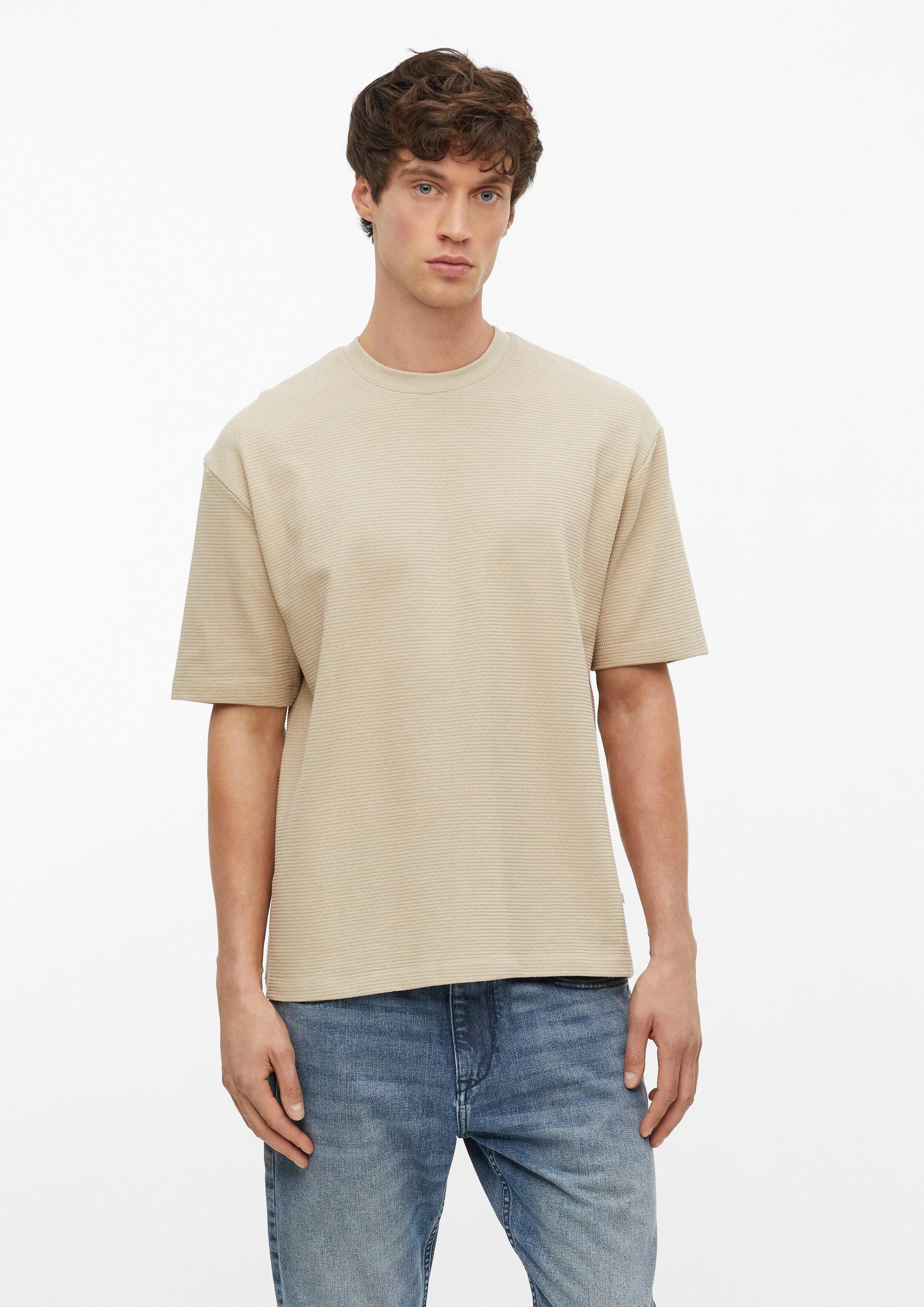 s.Oliver Kurzarmshirt T-Shirt Baumwoll-T-Shirt mit Rippstruktur im Modern Fit