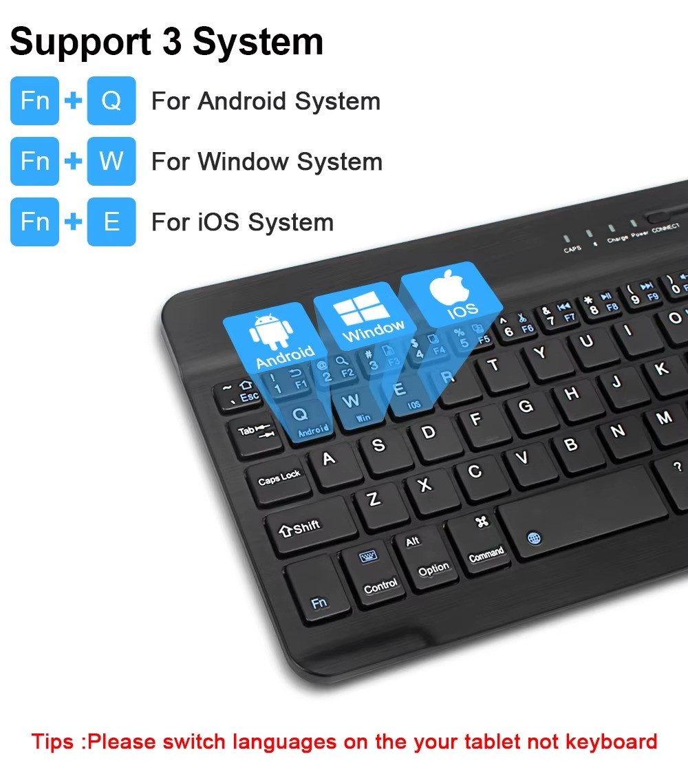 Athlix Universal Bluetooth Drahtlose Tablet Tastatur mit Maus Tastatur- und Maus-Set, Große Farbauswahl, Zuverlässige Bluetooth-Technologie