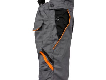 Artmas Arbeitslatzhose Arbeitslatzhose Latzhose Sicherheitshose Arbeitshose Berufskleidung Farbe: Stahl mit orangefarbenem und schwarzem Zubehör.