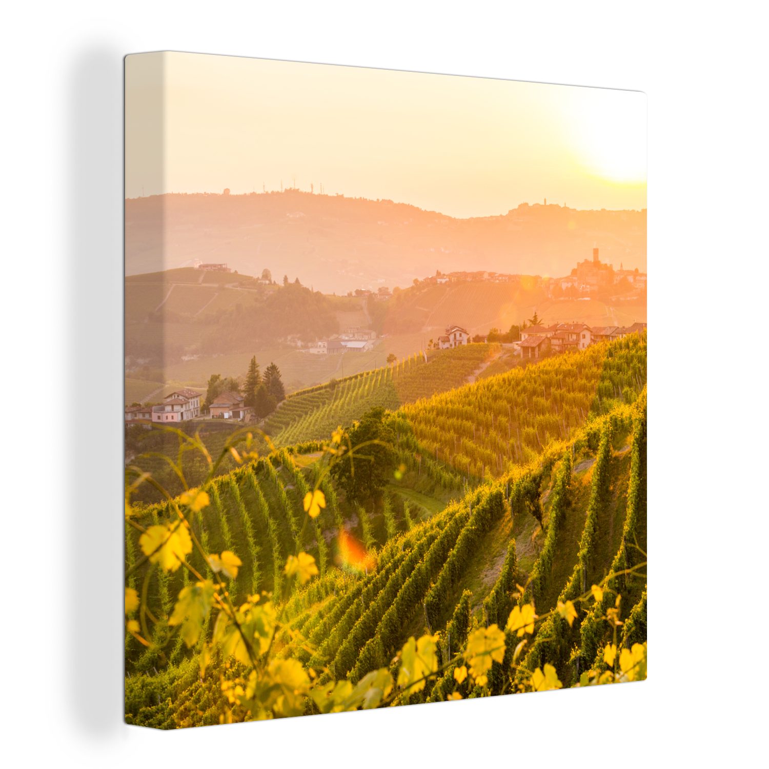 OneMillionCanvasses® Leinwandbild Italien - Weinberg - Sonne, (1 St), Leinwand Bilder für Wohnzimmer Schlafzimmer