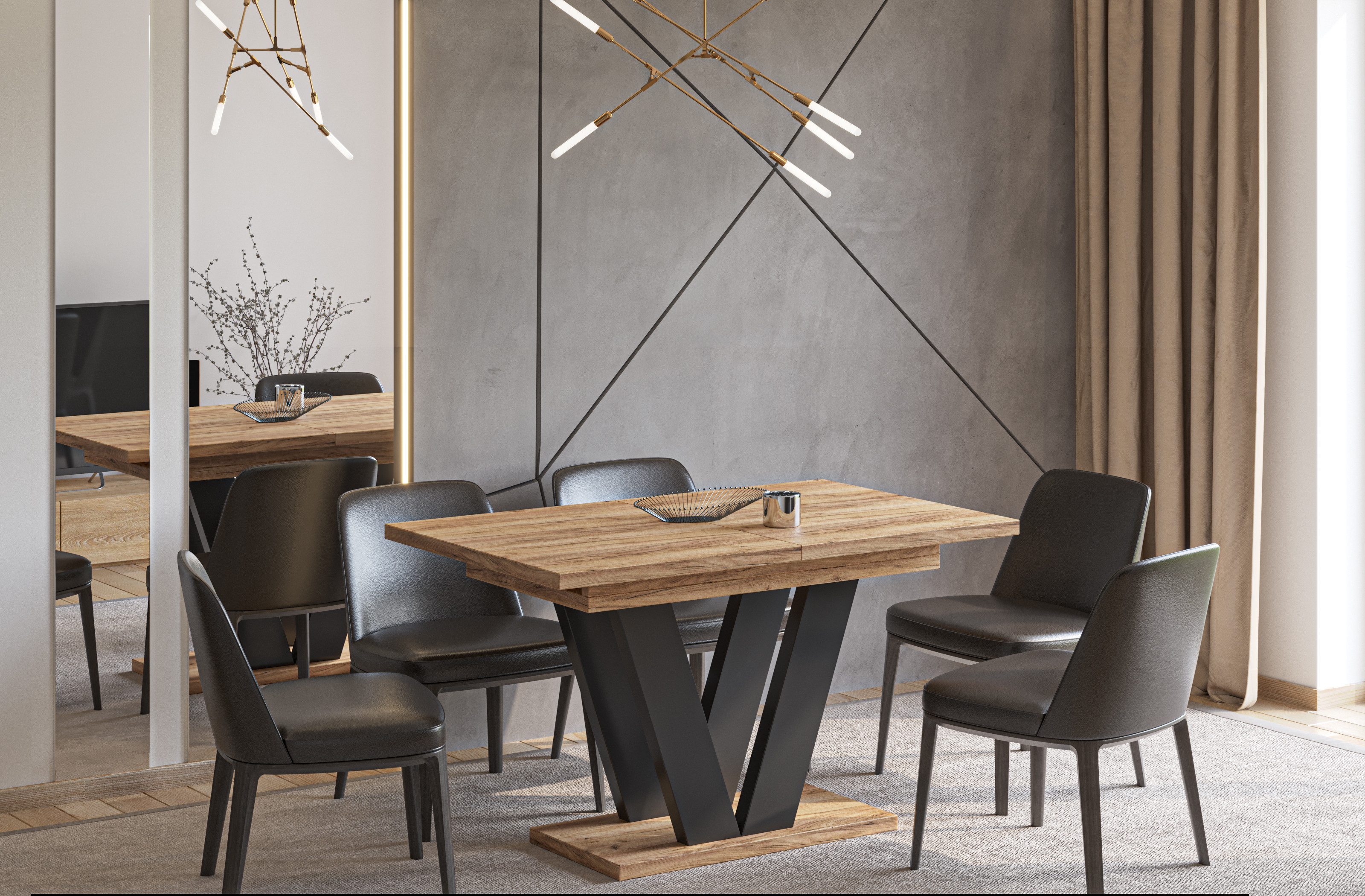 Endo-Moebel Esstisch Lara Esstisch 130–210cm ausziehbar für 8 Personen Tisc günstig online kaufen