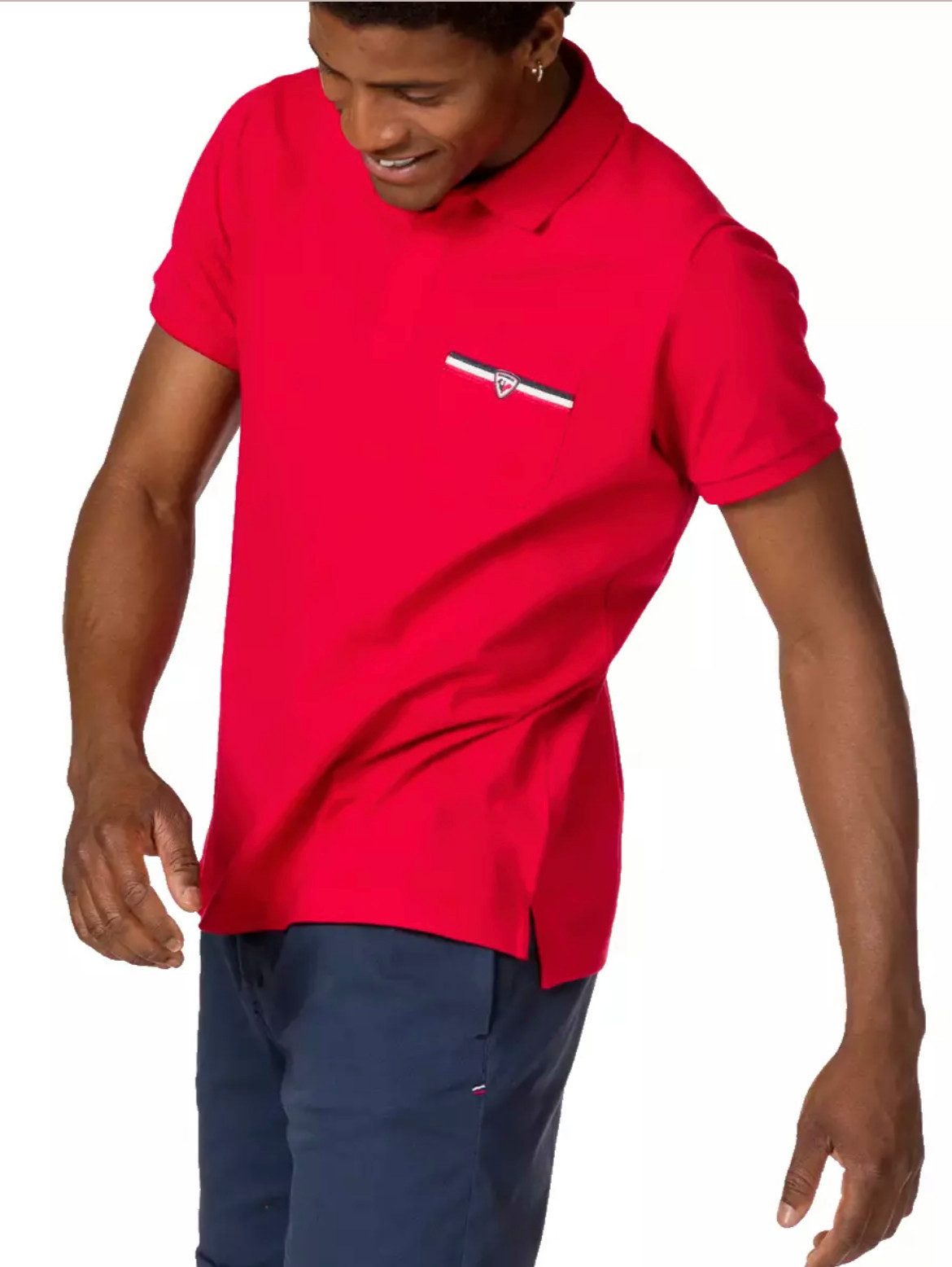 Rossignol Poloshirt Herren Heritage St. Moritz Alpine Polohemd Brusttasche mit Logo und ikonischen Trikolore-Details